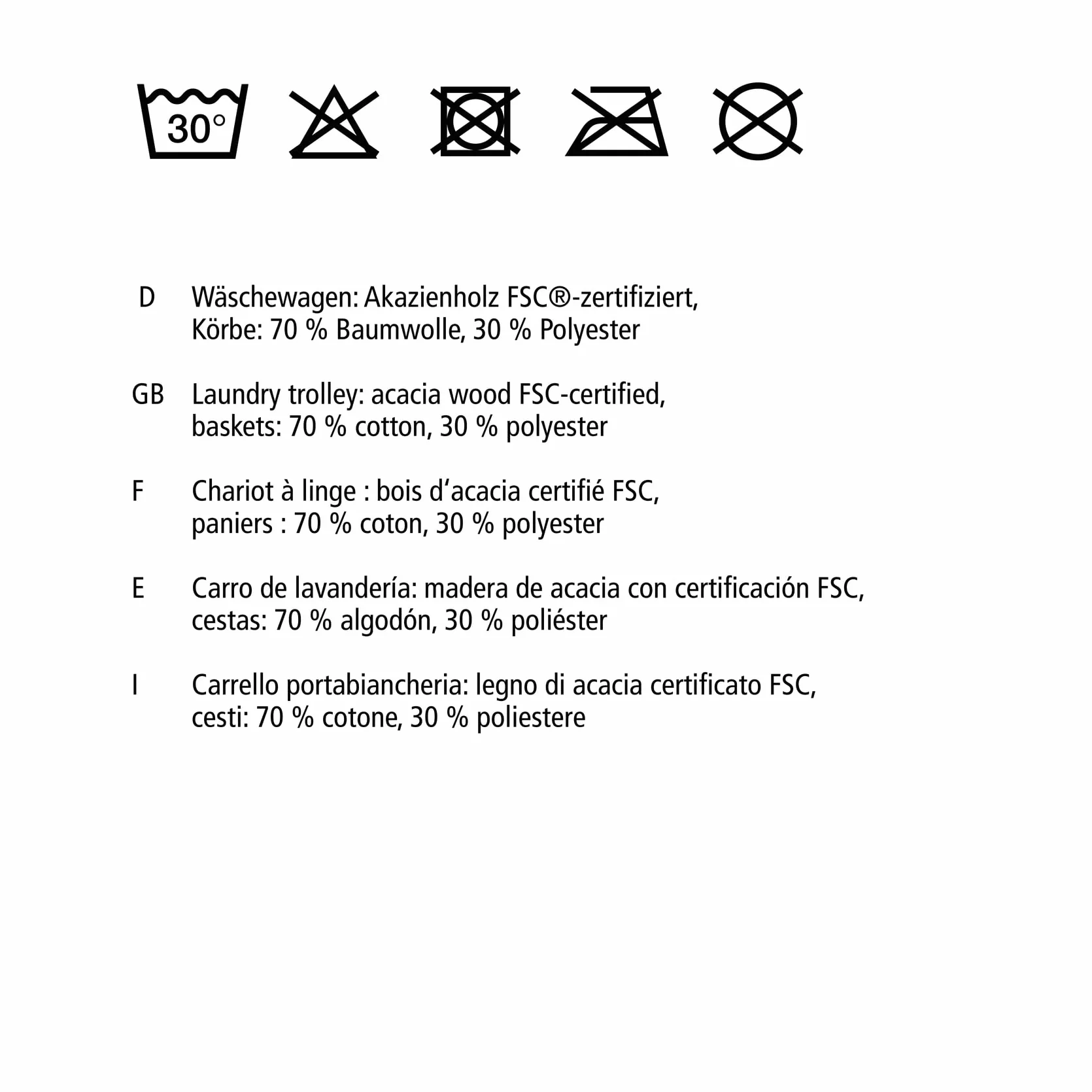 WENKO Wózek na pranie Acina 3 szuflady, wózek gospodarstwa domowego, wózek na kółkach, z certyfikatem FSC®, 78 l