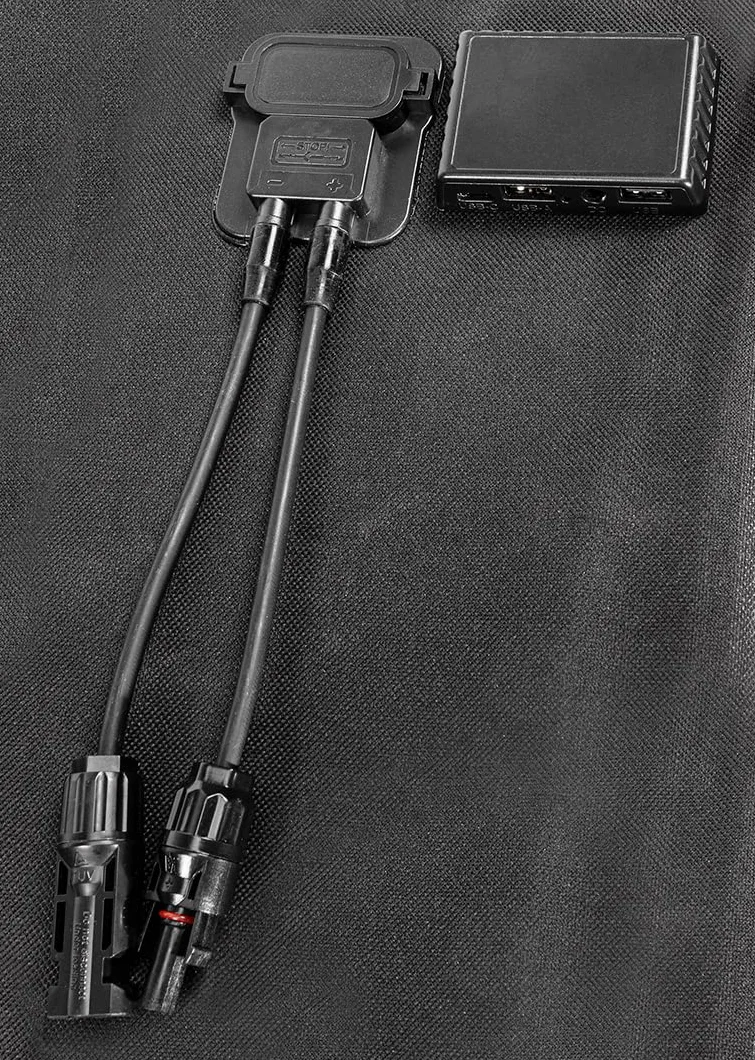 NEO TOOLS Przenośna ładowarka do paneli słonecznych, 100/120/140/200 W, ładowarka solarna; do ładowania urządzeń USB; przenośny powerbank, wodoodporny, kemping, survival (140 W)