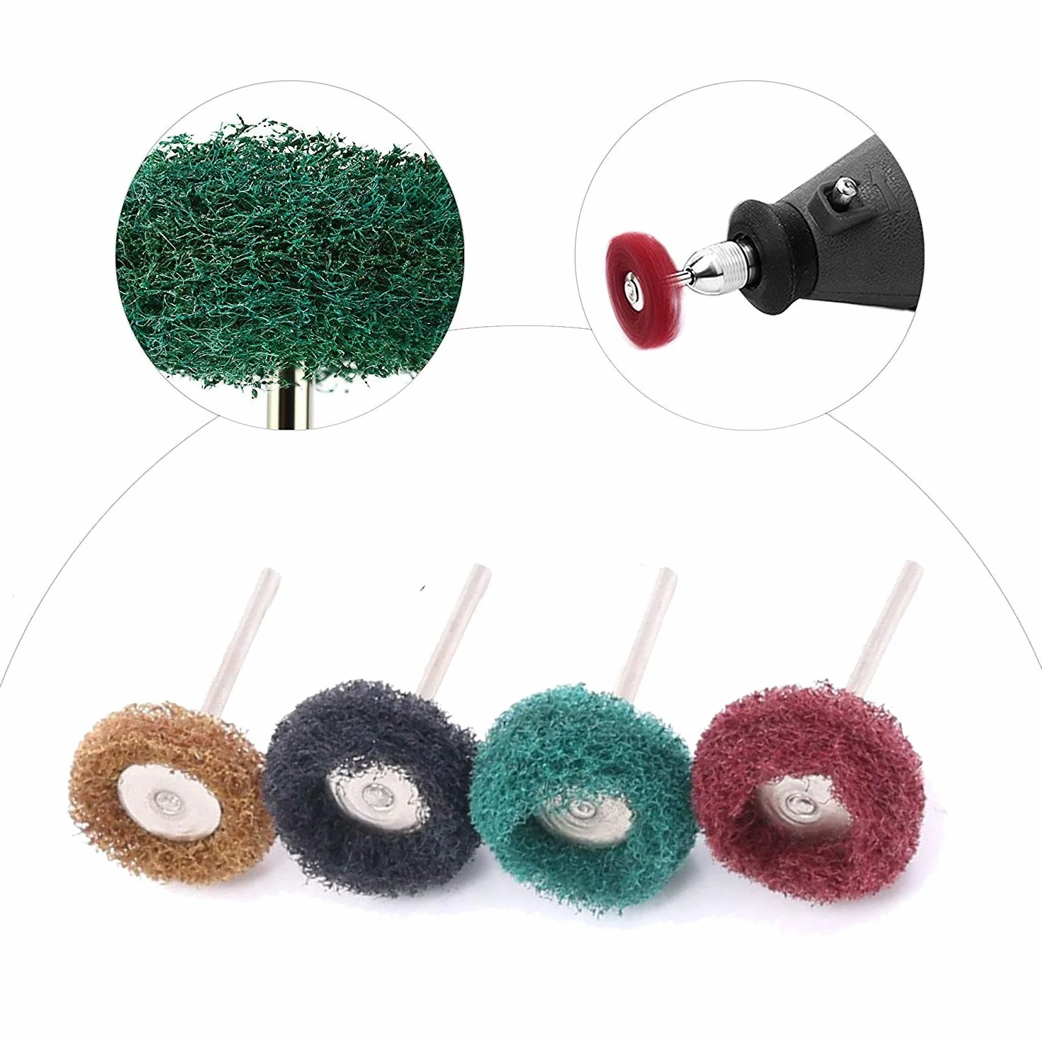 40 sztuk ściernych kół, 1" (25 mm) ścierne tarcze polerskie zestaw do ściernych narzędzi obrotowych Dremel - 1/8" (3 mm) trzpień