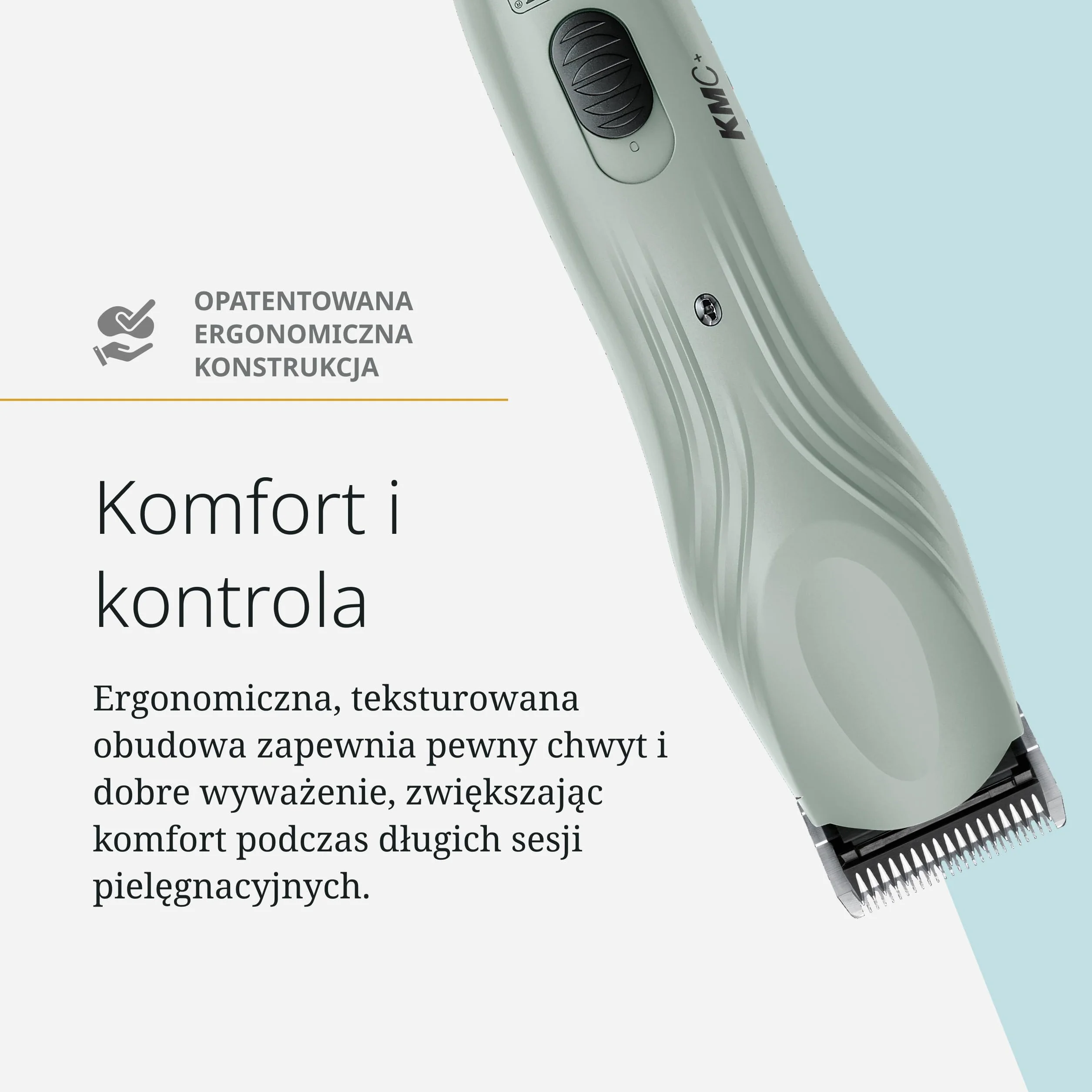 Wahl KMC+ Maszynka do Strzyżenia Zwierząt - Silnik Bezszczotkowy, Teksturowana Obudowa, Dwa Tryby Prędkości, Przewodowa/Bezprzewodowa - 120 min Pracy