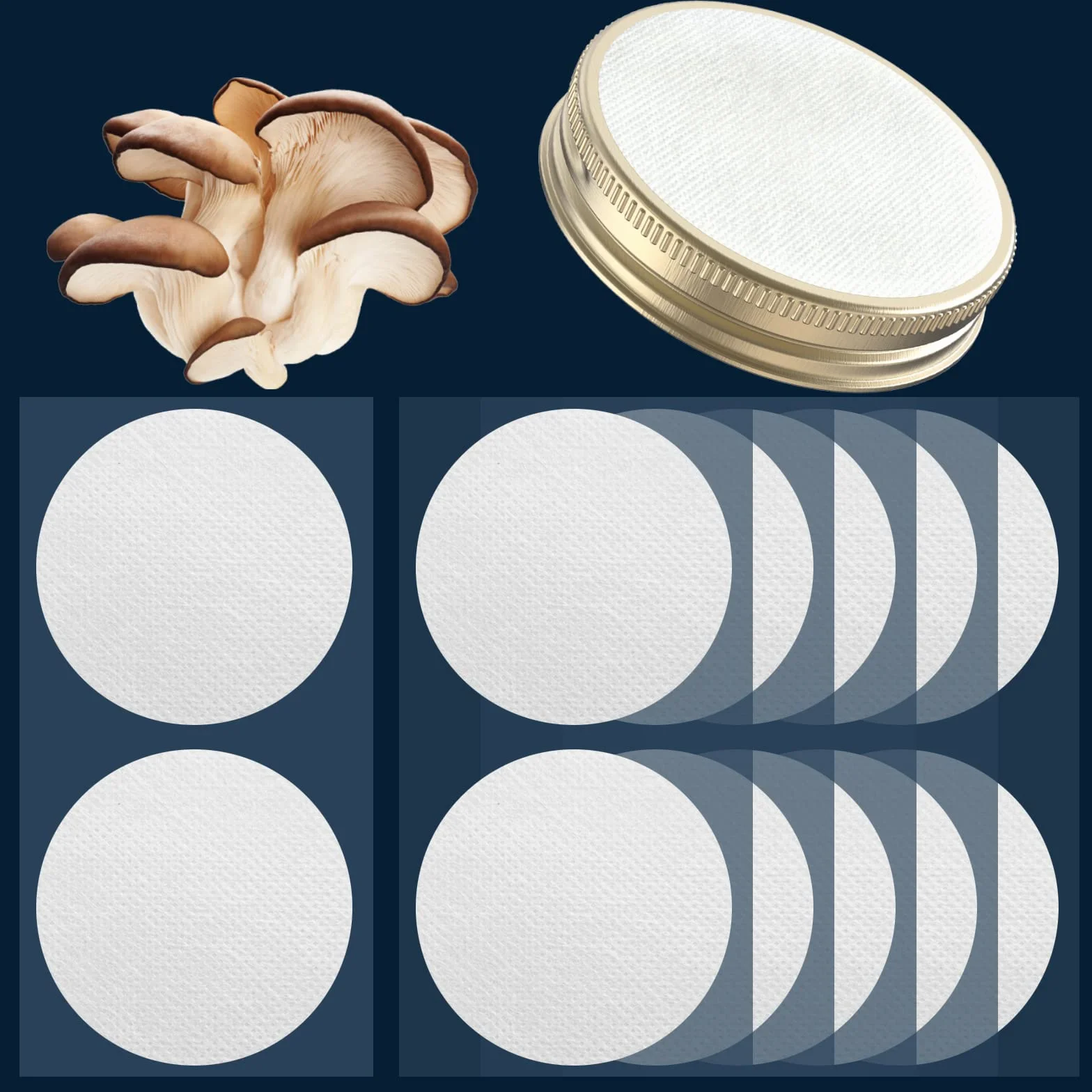 Membrana naklejka filtrująca 0,2 um 20 mm 58 mm 65 mm 82 mm 90 mm do uprawy grzybków