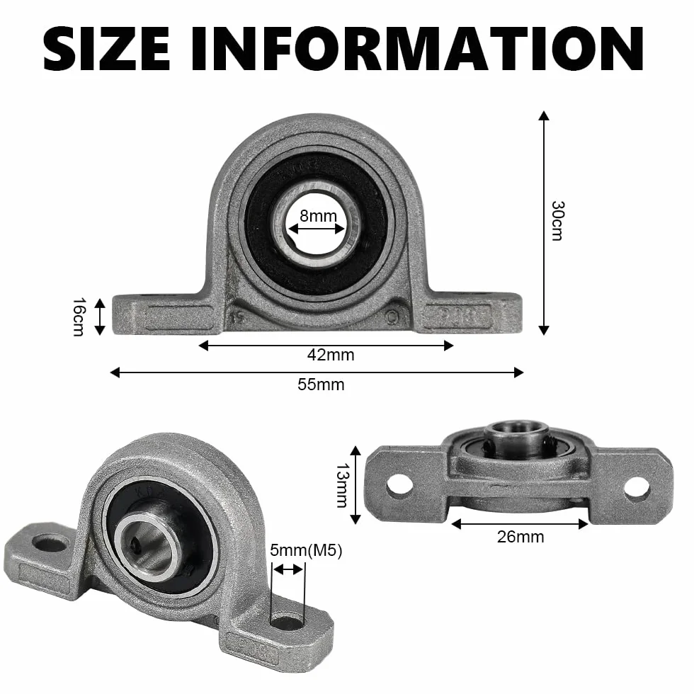 łożysko stojące KP08 8 mm samonastawne rombowe poziome stop cynku do drukarki 3D