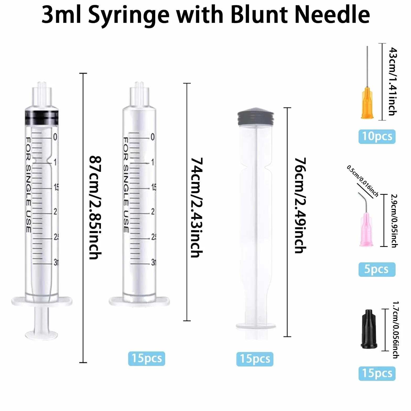 Strzykawka z tworzywa sztucznego 3 ml 15 sztuk dozująca z igłą
