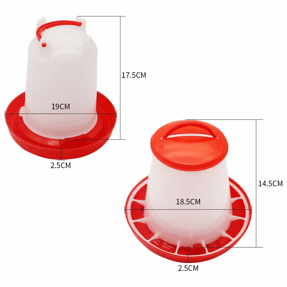 Plastikowy zestaw poidła i dozownika karmy dla drobiu 1,5 l 1,5 kg