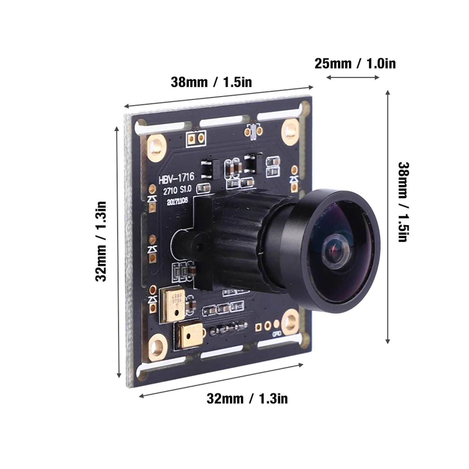 OV2710 HBV-1716WA Moduł kamery USB 140 stopni 2MP szerokokątny Przemysłowe komponenty elektroniczne