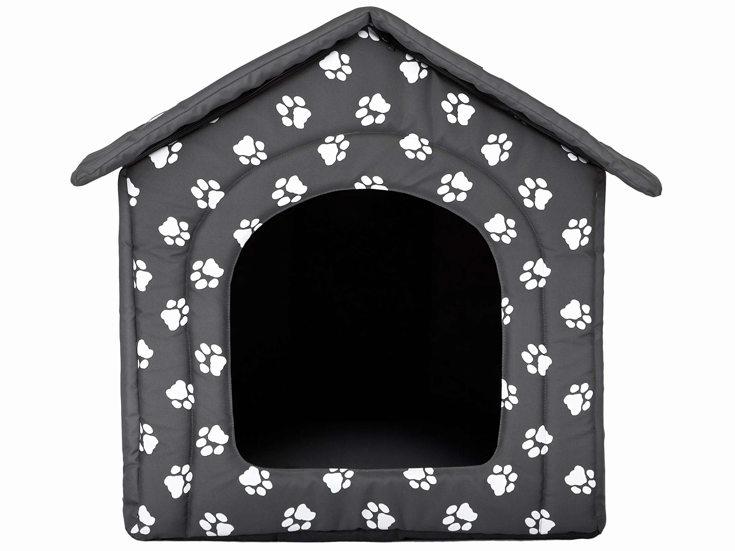 Hobbydog Domek dla psa, szary z łapami, R4 (60 x 55 x 60 cm)