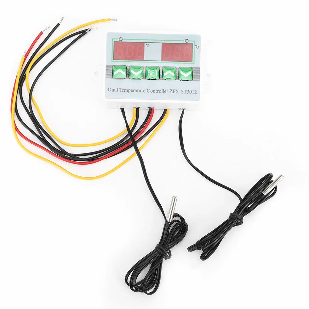 Termostat Zfx St3012, kontroler temperatury, inteligentne podwójne sterowanie, termostat , 12 V, regulator temperatury (220 V)