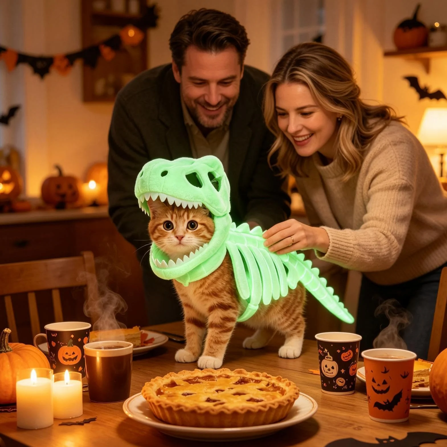 Kostium Dinozaura Szkielet Dla Kotów Stroje Halloween Z Kapturem Dla | Halloweenowy Kostium Szkieletu Dinozaura Szczeniaka Do Domu Mieszkania Sypialni Spotkań Przyjaciół