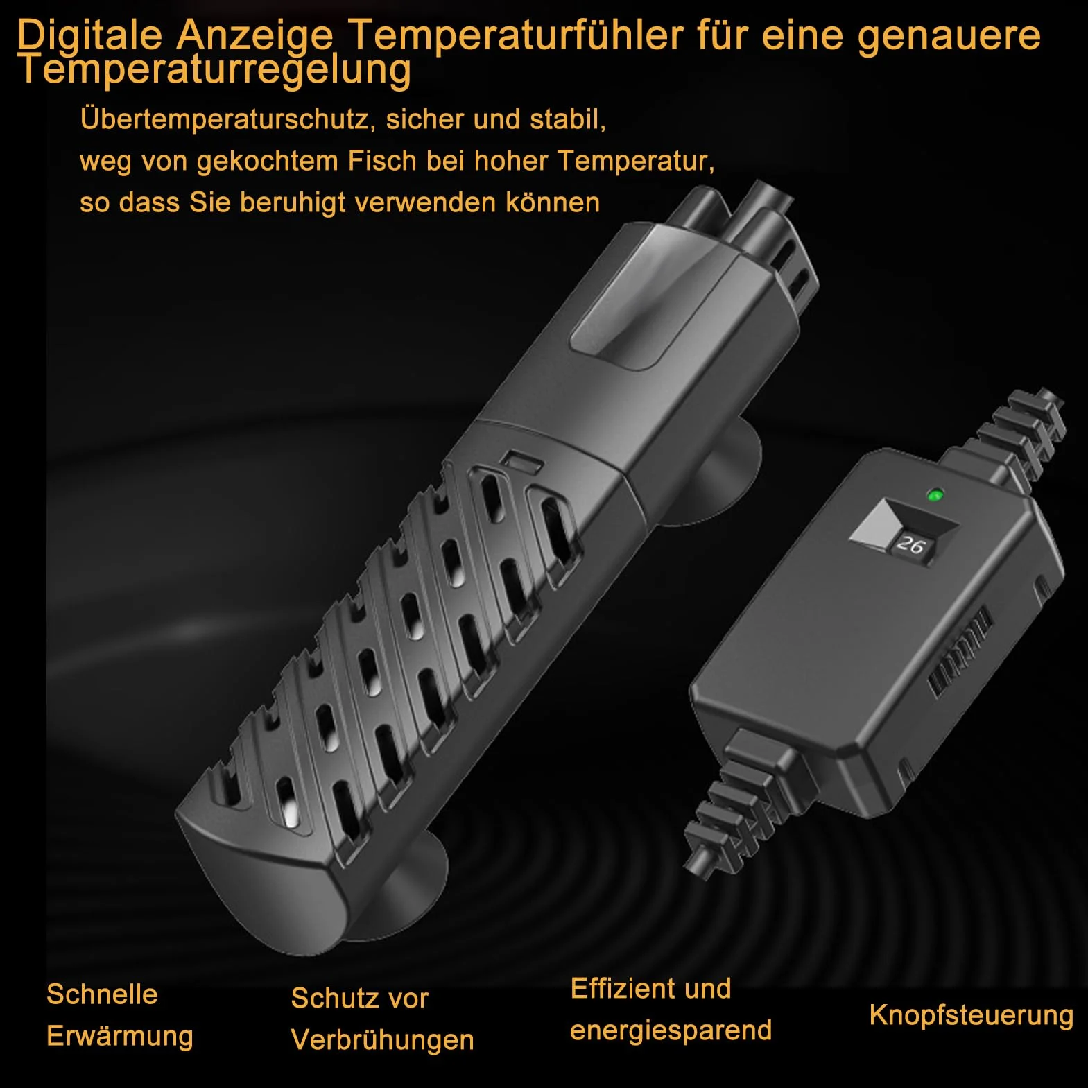 GERUI Mini ogrzewanie akwariowe 15 l, 100-240 V, 50/60 Hz, zakres regulacji temperatury: 20°C do 34°C, używane do akwarium i akwarium PTC Automatyczna cienka izolacja cieplna
