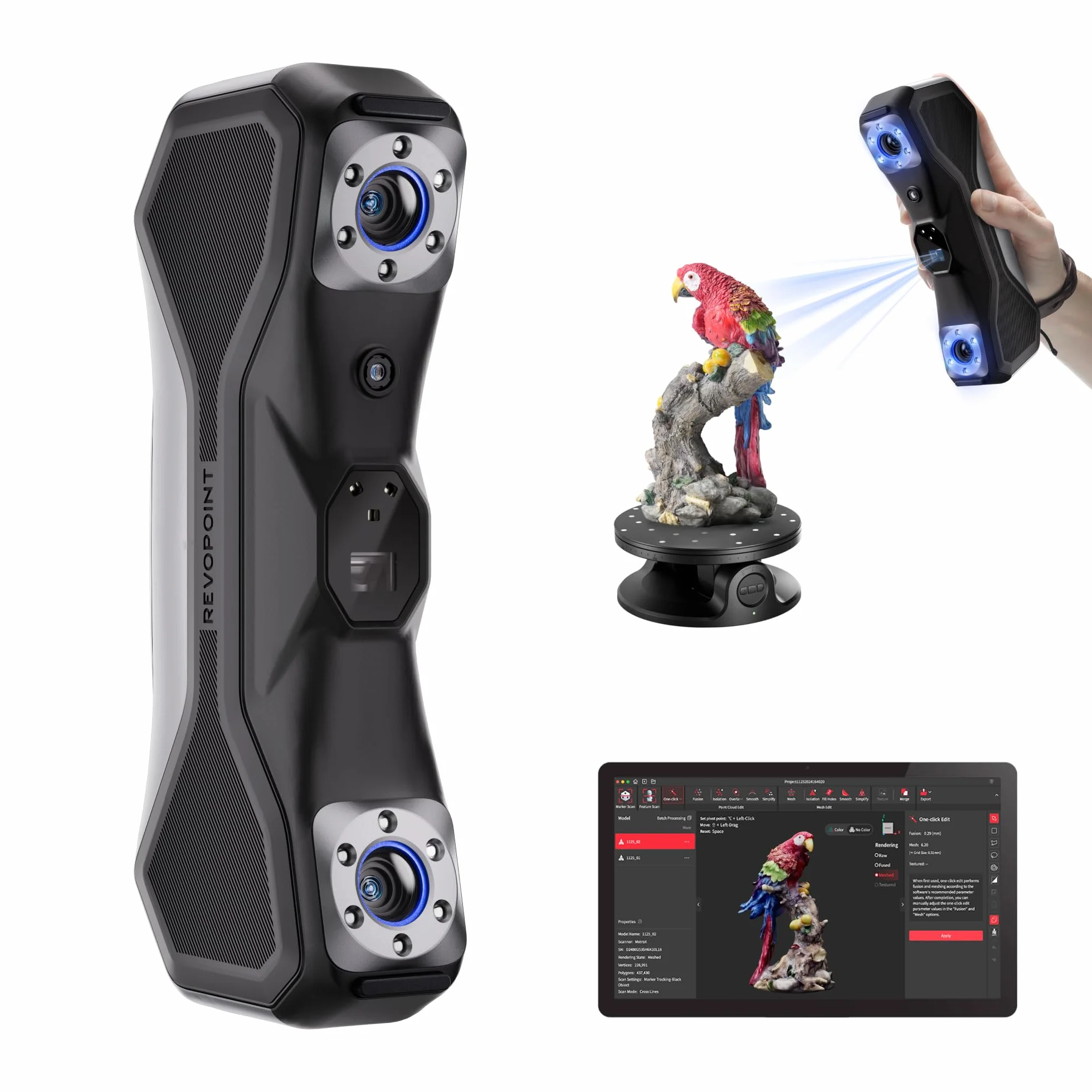 Revopoint MetroX 3D Scanner 0.01mm Precision Metrology-grade Blue Laser Structured Light