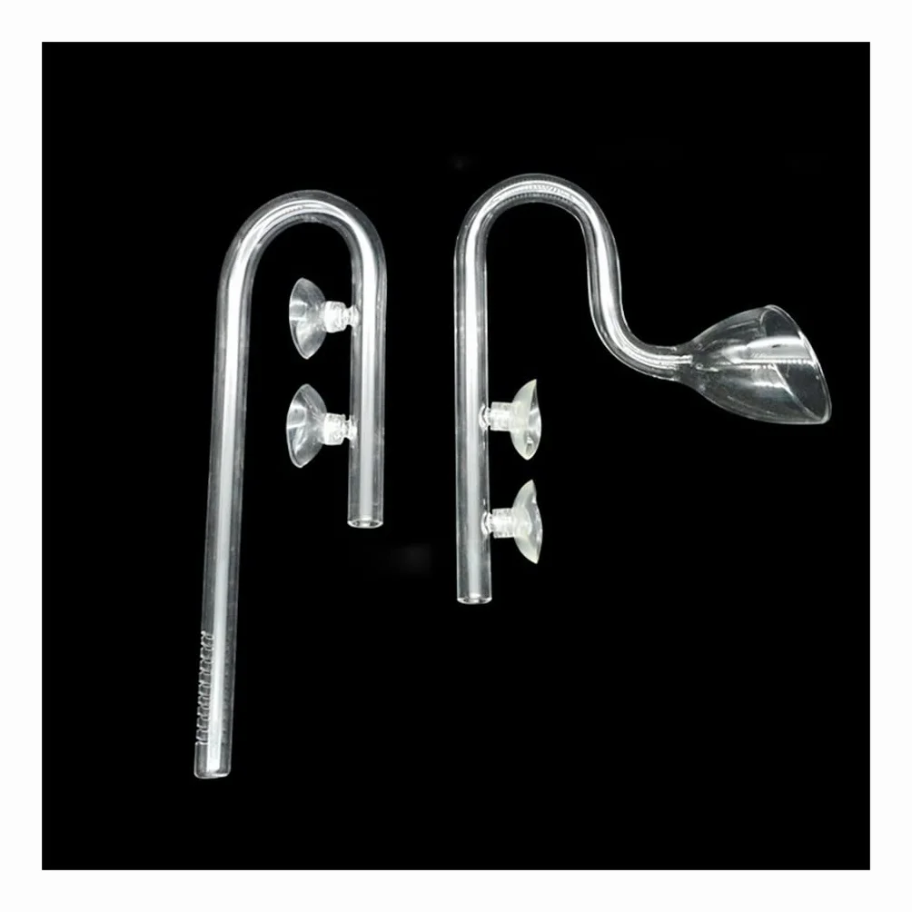 Zestaw szklanych rurek do skimmerów akwariowych Lily Pipe - dopływ i odpływ wody, rośliny wodne, akcesoria do akwariów(K-Set17mm)