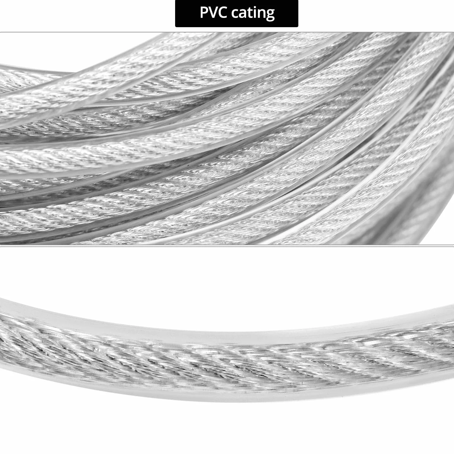 QWORK® Kabel do wiązania dla psa ze sprężyną i haczykiem, wytrzymały łańcuszek dla psa 5 mm, bez plątania 360°, amortyzujący wstrząsy, do biegania, na kemping