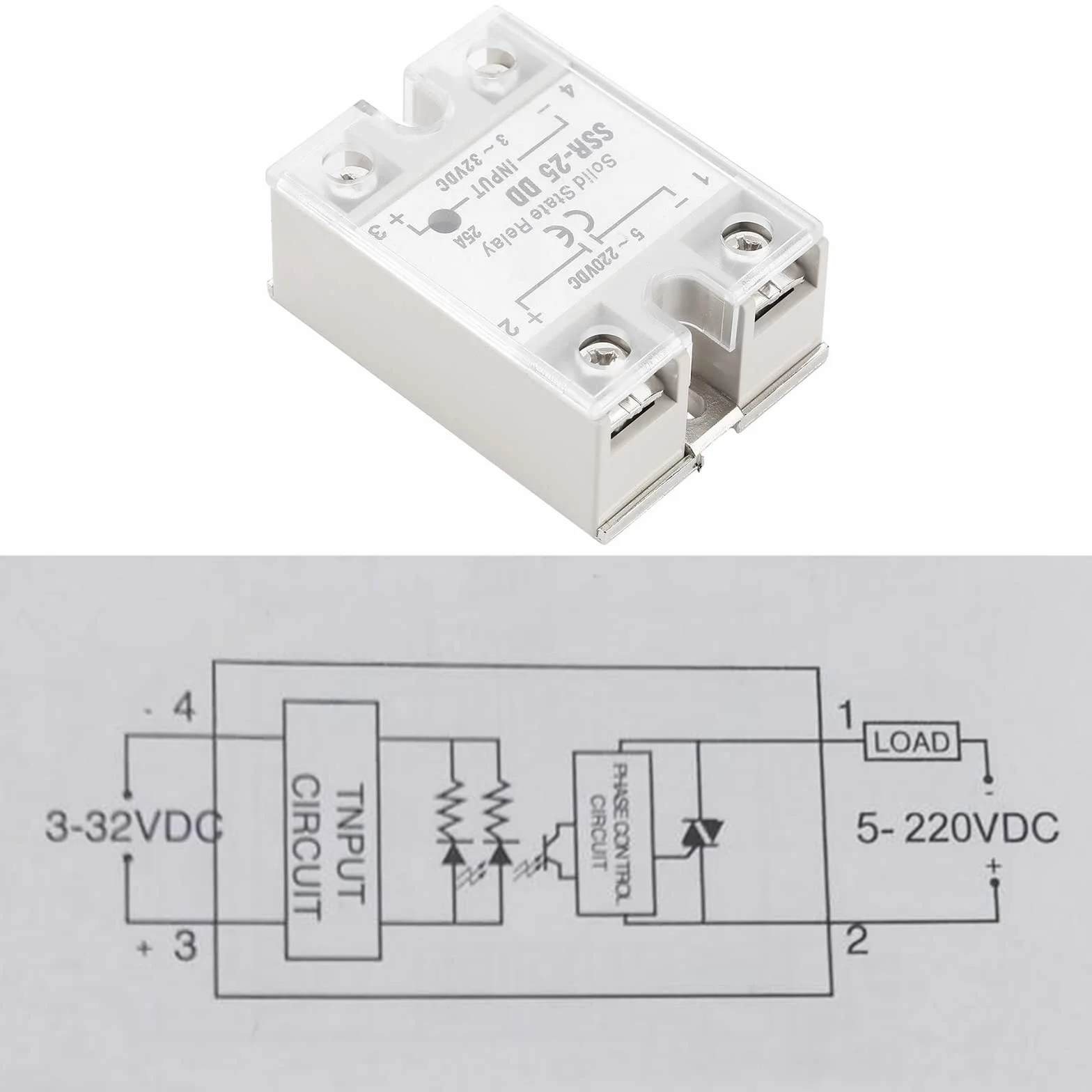 Jadeshay Przekaźnik półprzewodnikowy SSR-25 DD 25 A 5-220 VDC
