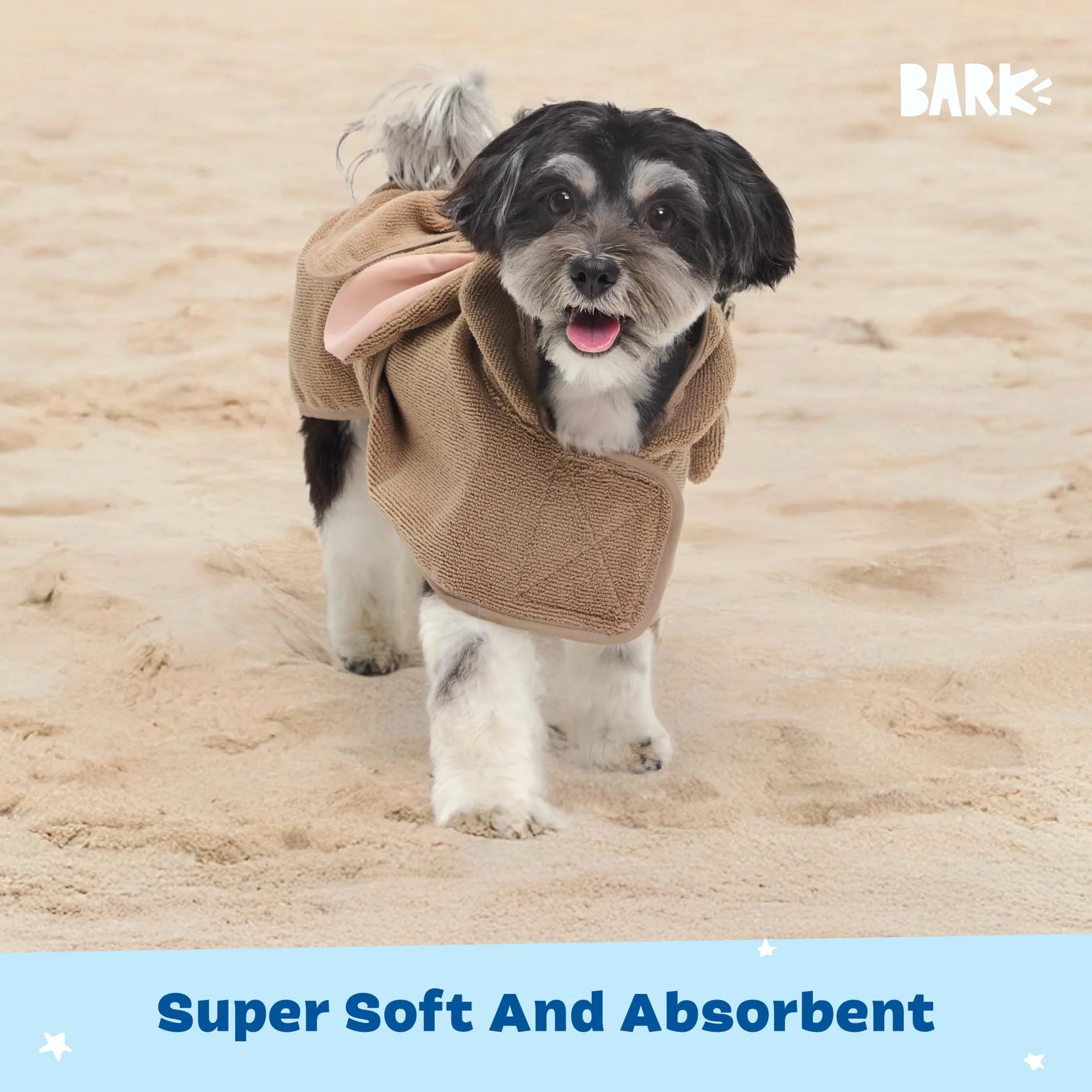BarkBox Ręcznik kąpielowy dla psa – lekki, super słodki, szybkoschnący – królik (rozmiar S)