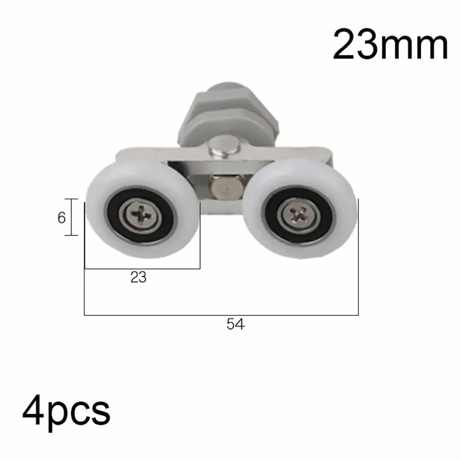 Przesuwne drzwi prysznicowe Rolki kółkowe Prowadni Rolki do drzwi prysznicowych, zestaw 4 szt., średnica 19-27 mm(19mm)