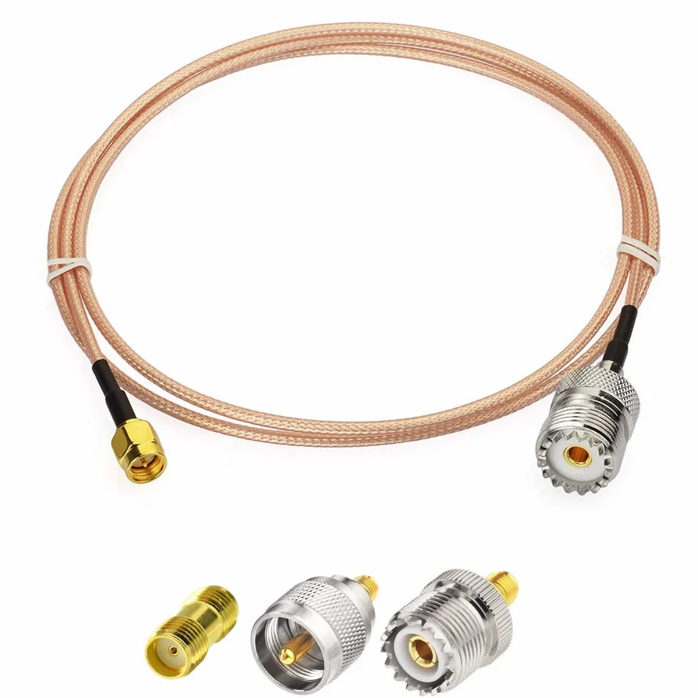 Superbat SMA do SO239 UHF Kabel RG316 przedłużacz 30 cm - 50 omów z 3-częściowym adapterem do CB Radio Amateur Antena