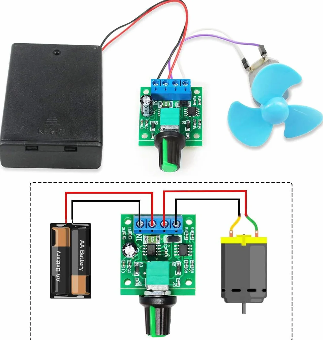Gebildet PWM Regulator Prędkości Silnika DC 1.8V-12V 2A 1803BK Regulowany Przełącznik Sterownika