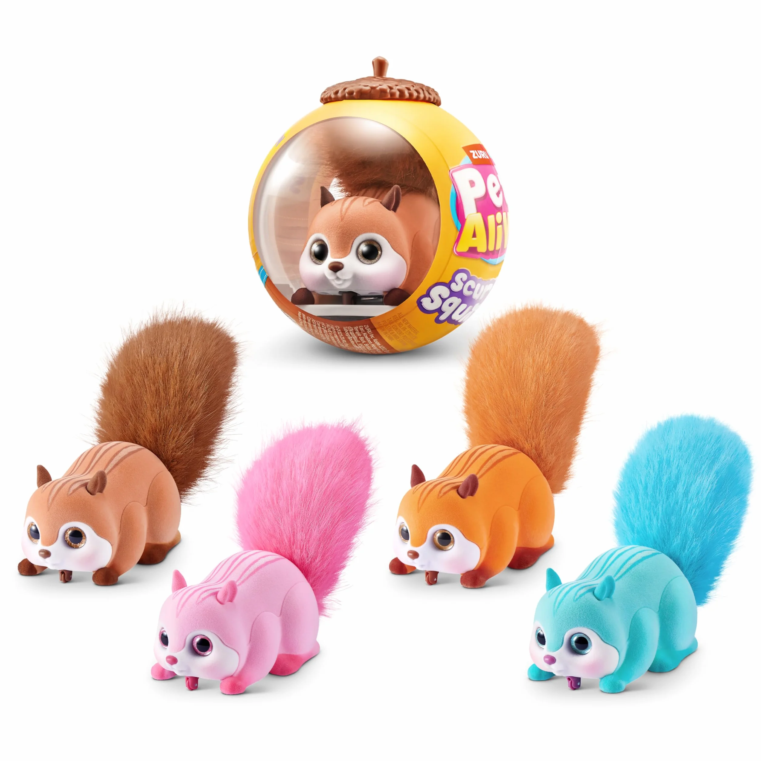 Pets Alive Scurry'n Squirrel Pink firmy ZURU – interaktywny robot zwierzak, ruchoma wiewiórka z realistycznymi mi i dźwiękami, od 2 lat
