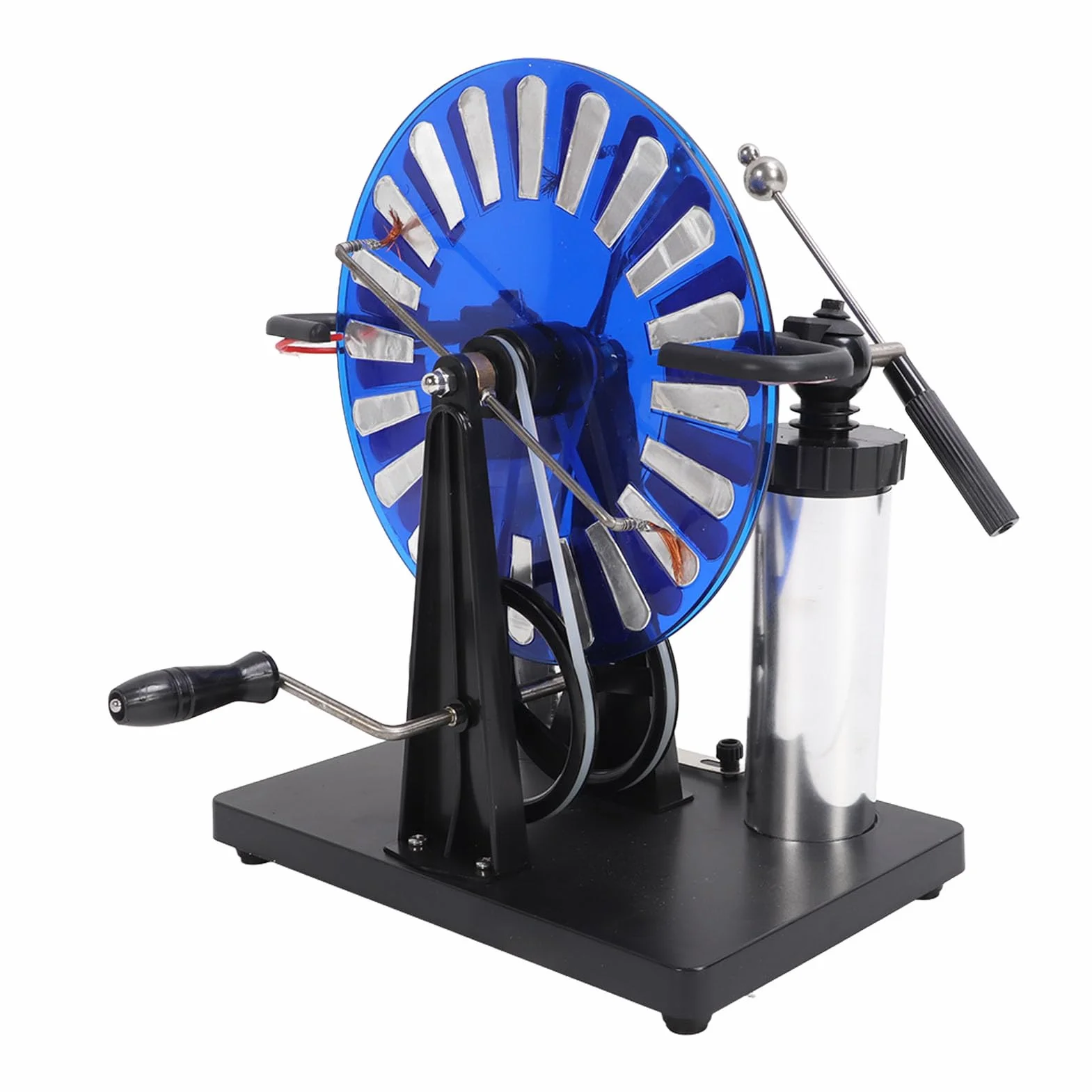 Silnik generatora statycznego, model silnika, korba ręczna z PCV, wyładowanie iskrowe, elektrostatyczny silnik indukcyjny, generator Wimshursta