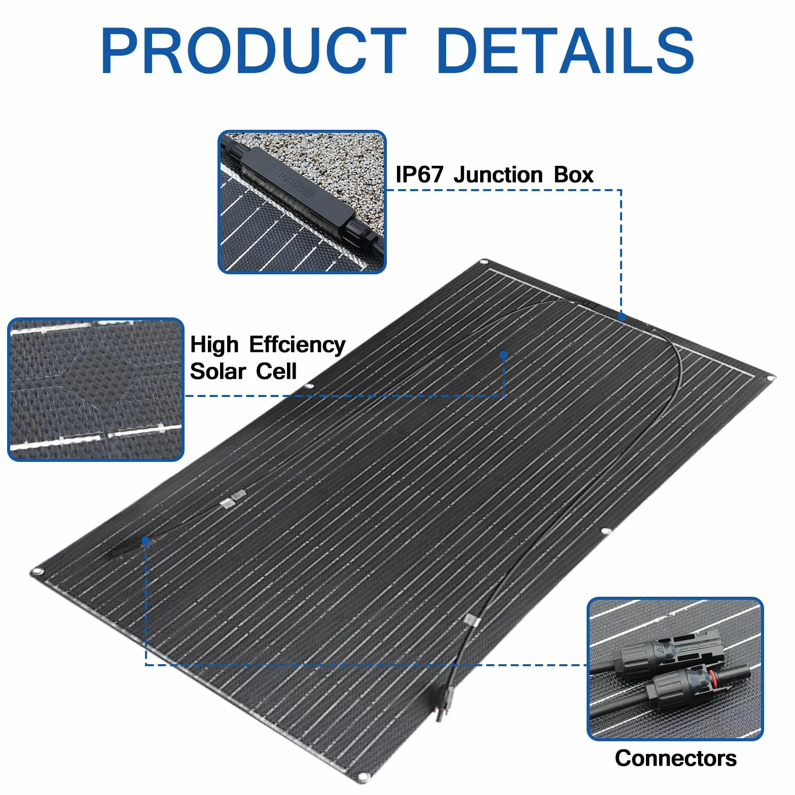 ETFE Elastyczny Moduł Solarny 100W 24V/12V etfe Panel Słoneczny Monokrystaliczny Panel Fotowoltaiczny ładowarka Solarna, instalacja Solarna do Systemu niezależnego od sieci przenośnej
