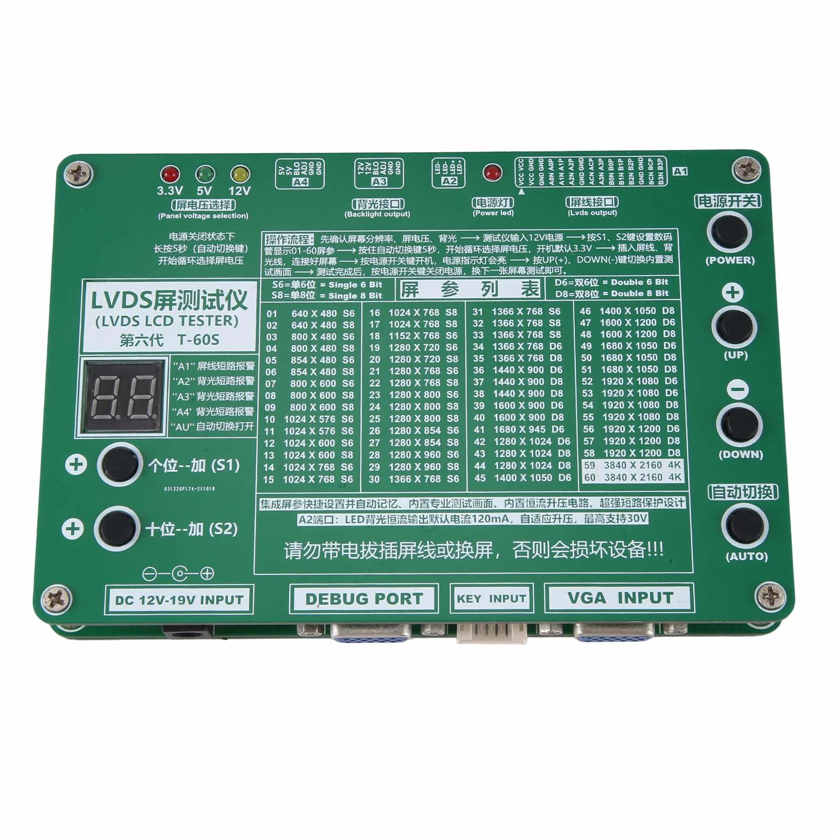 Zestaw narzędzi testowych do naprawy ekranu LCD LED z 14 kabel LVDS
