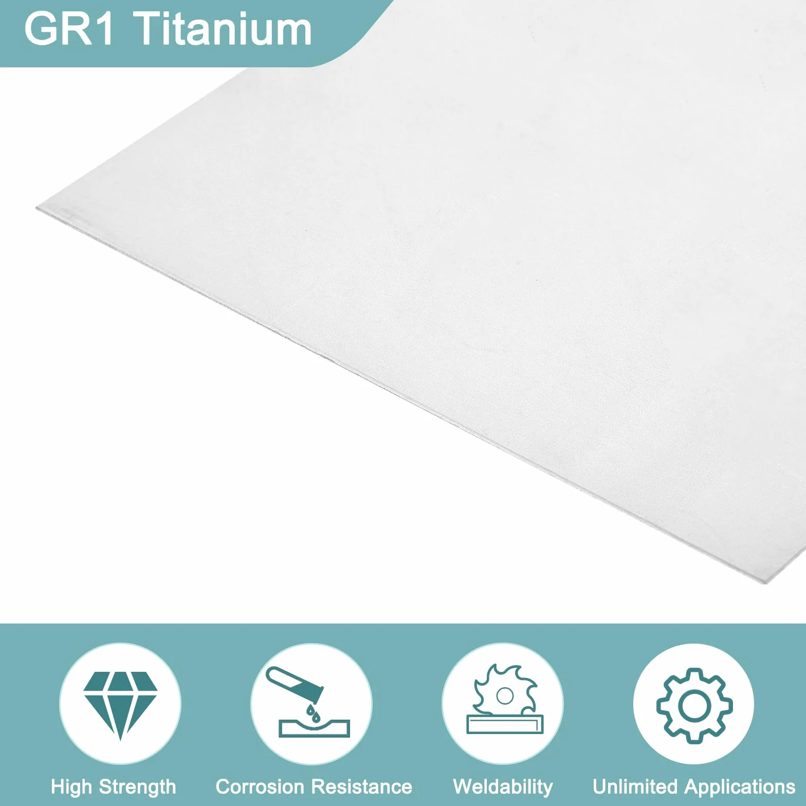 Blacha tytanowa 100 x 100 x 1 mm ze stopu tytanu do maszyn przemysłowych