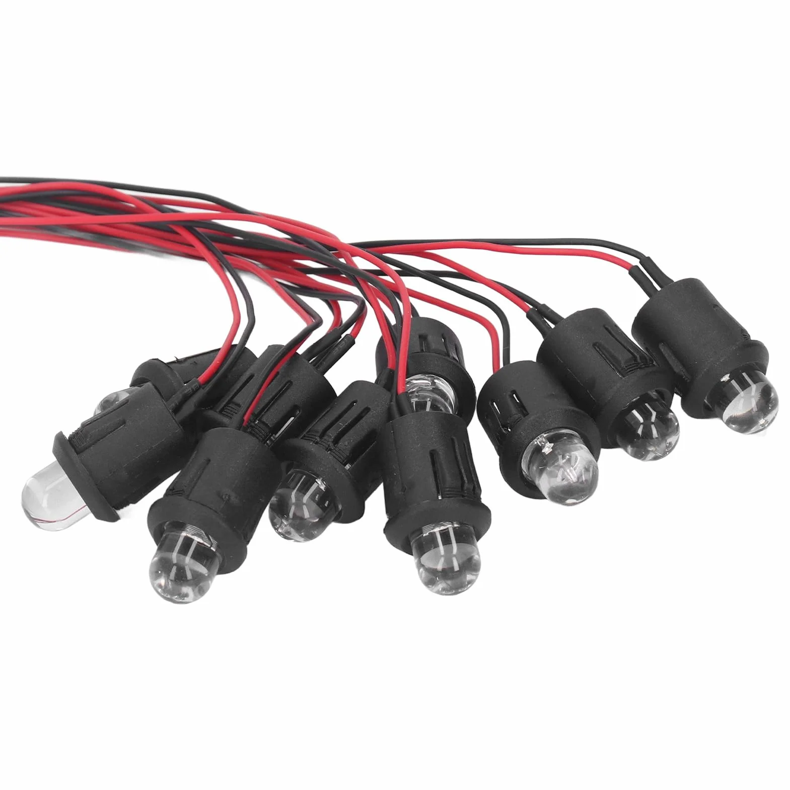10 Sztuk Dioda LED 10mm 12V Lampka Kontrolna z wodoodporną linią (Czerwony)
