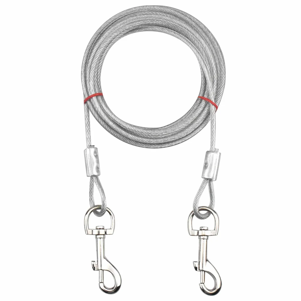 Jinlaili 5 m (5 m) Tie Out Cables dla psów, dla zwierząt domowych, dla małych średnich lub dużych psów (biały)