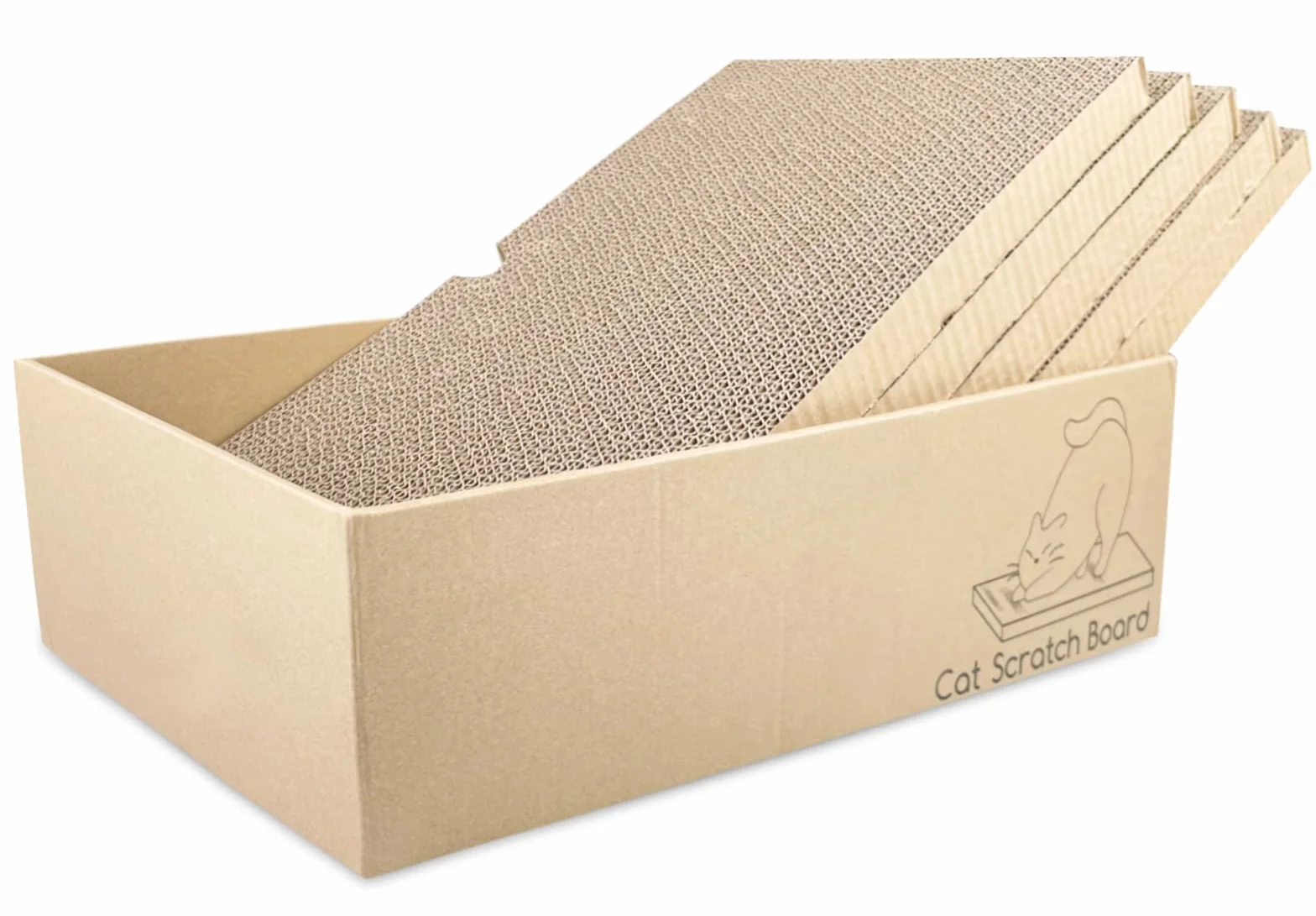 Magrimaxio 5-Częściowy Tekturowy Drapak dla Kota - Dwustronny, 42 x 23,5 x 2,5 cm, Maty do Drapania