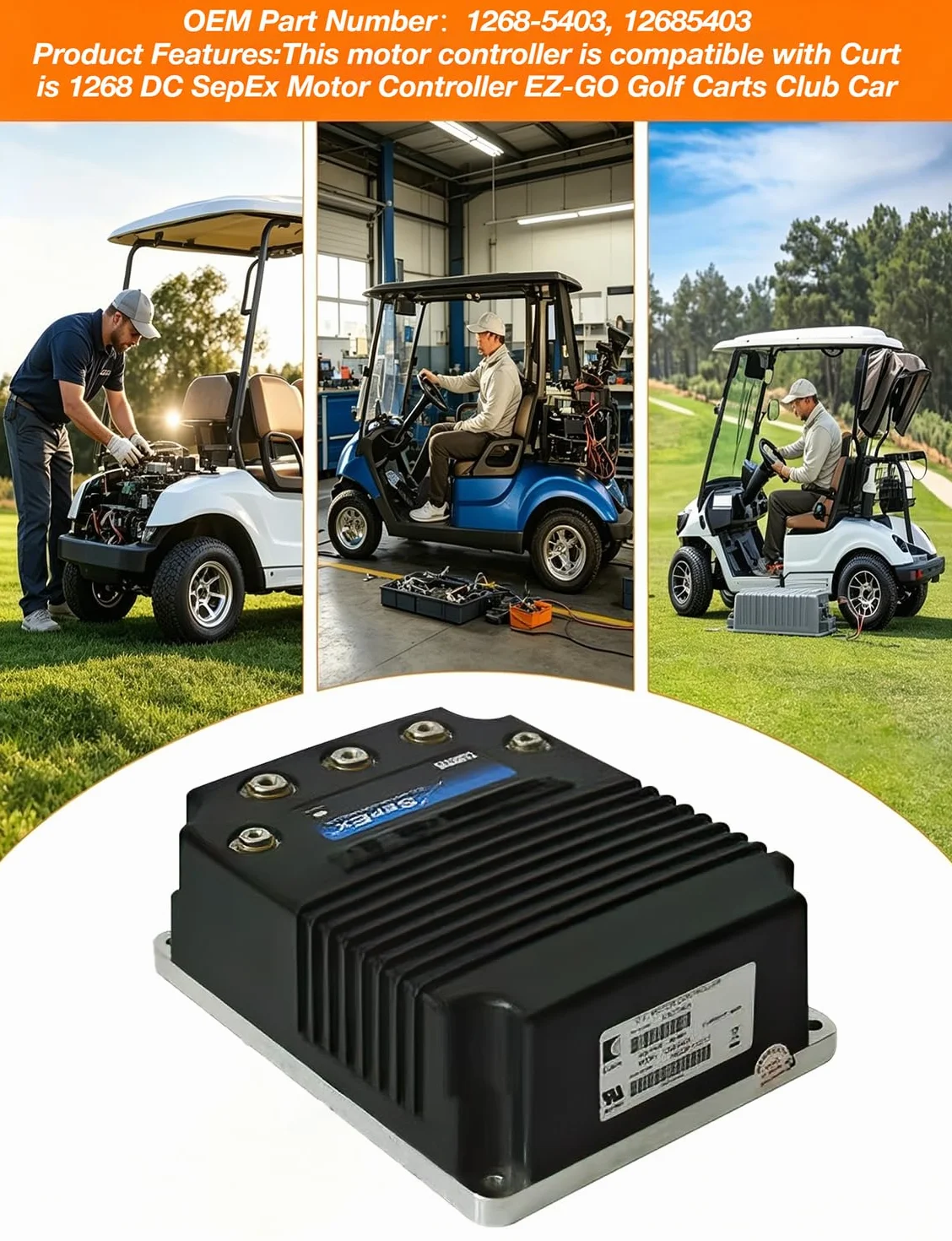 Kontroler silnika SepEx 48 V 400 A, regulator prędkości prądu stałego, zamiennik Curtis 12685403
