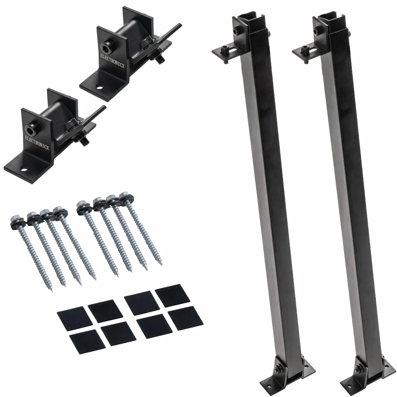 Uchwyt do modułu solarnego, czarny (30-60°, 1 panel, regulowany stojak, aluminiowa rama, odporna na warunki