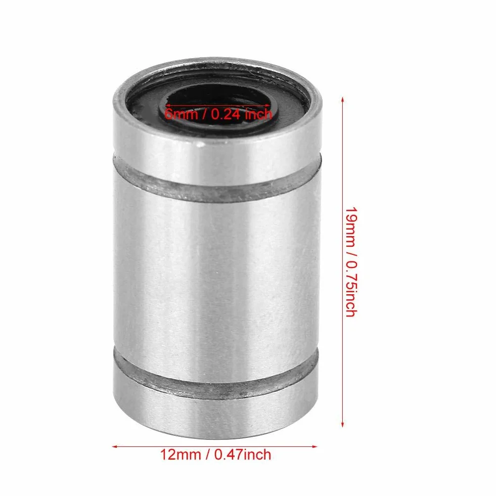 8 szt. LM6UU łożysko kulkowe liniowe łożysko kulkowe łożyska stalowe łożyska miniaturowe 6 mm małe łożysko do drukarki 3D części CNC