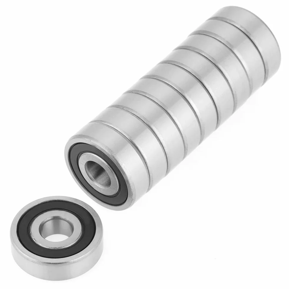 10 szt. 6200-2RS Łożyska stalowe z podwójnym uszczelnieniem gumowym Łożyska kulkowe z głębokim rowkiem 10 x 30 x 9 mm