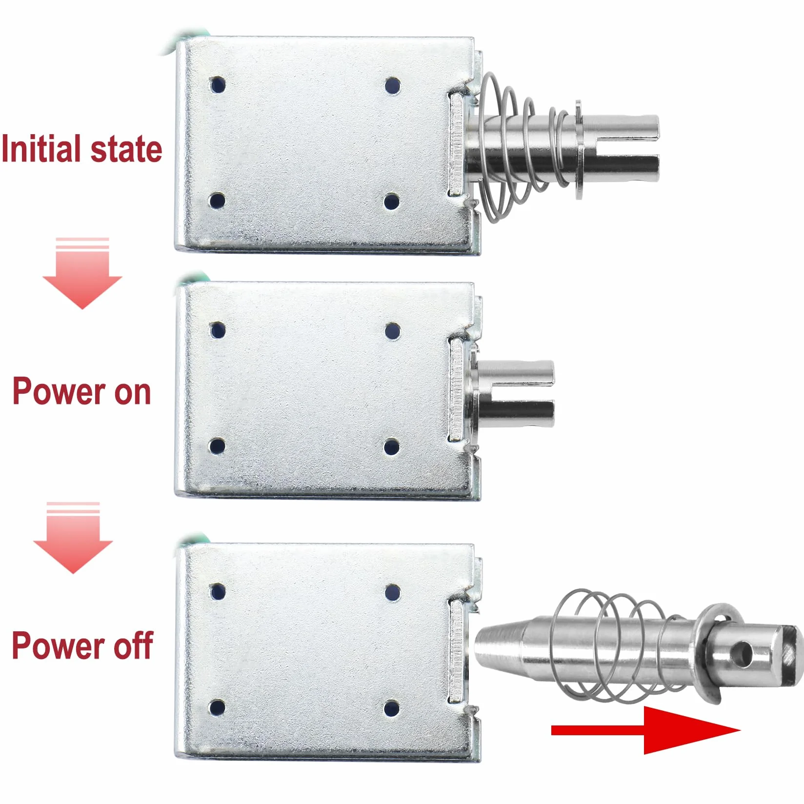 Hechen elektromagnes elektromagnetyczny, HS-1250, DC12V, 3,7A, 60N, skok 10mm, typu push pull, zamek do drzwi z otwartą ramą