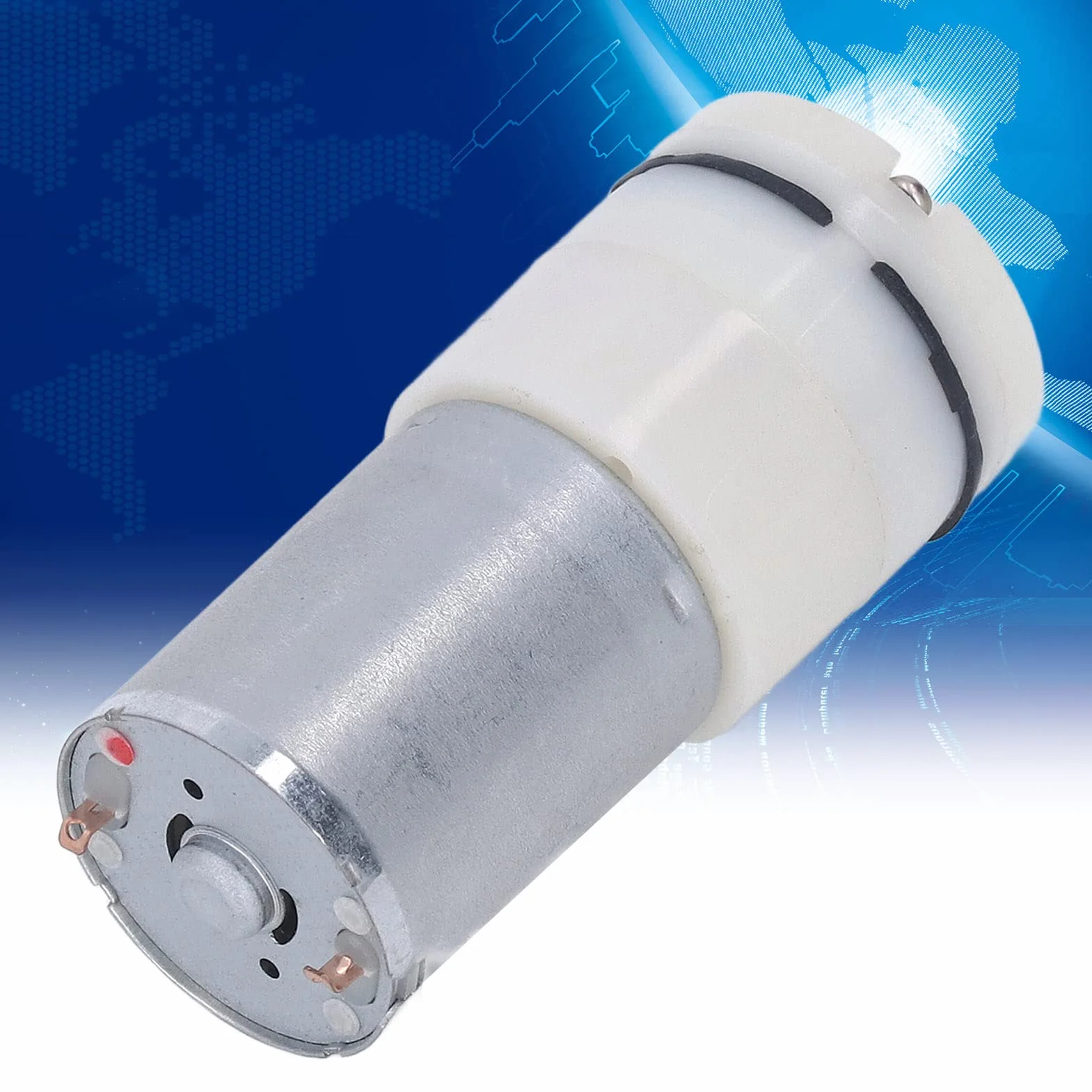 Elektryczna mikrosprężarka wysokociśnieniowa pneumatyczna pompa membranowa 1 port bezpieczny niski poziom hałasu z zaworem nadmiarowym przełącznika ciśnienia do użytku przemysłowego (DC12V)