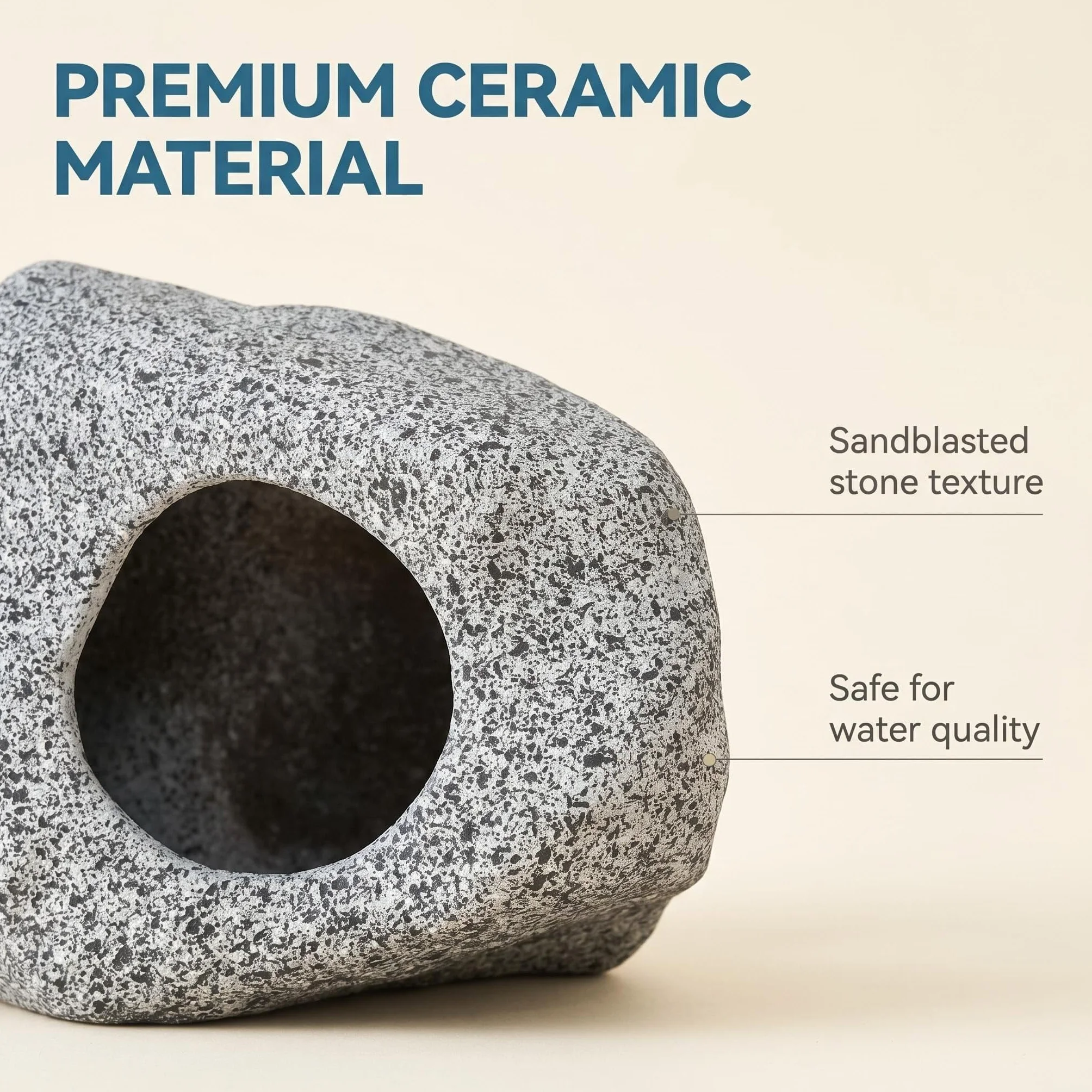 SpringSmart Ceramiczna kryjówka do akwarium, dekoracyjna skała do rozmnażania i zabawy