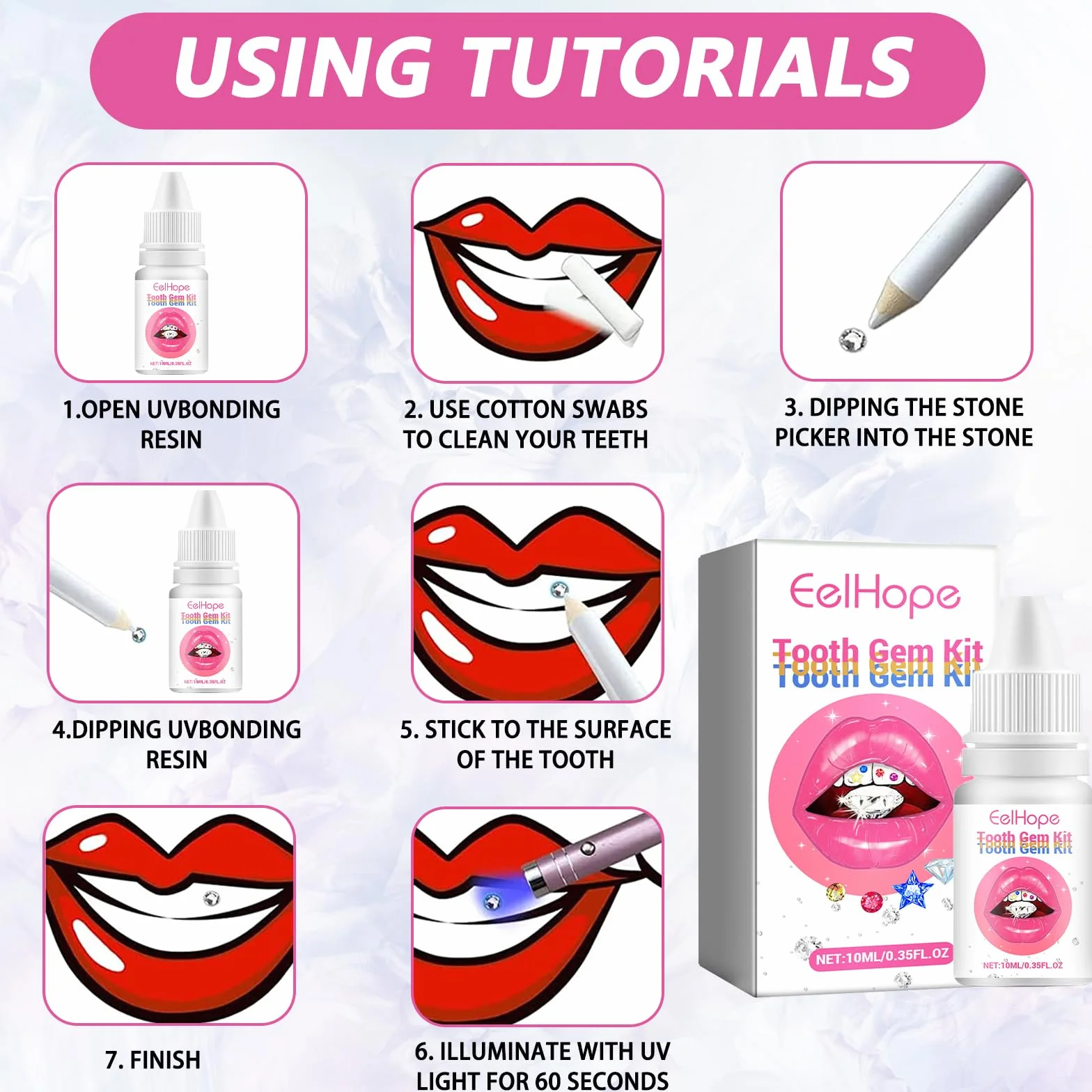 Genialne zęby Brokat Zęby Zestaw Brokatów Ząb Ząb Tooth Gems Zestaw Brokatów DIY Zęby Klejnoty Zęby Brokat Zęby Zestaw Połysków Do Połysków Klejnotów Z 1445 szt. Gem Tooth Gem