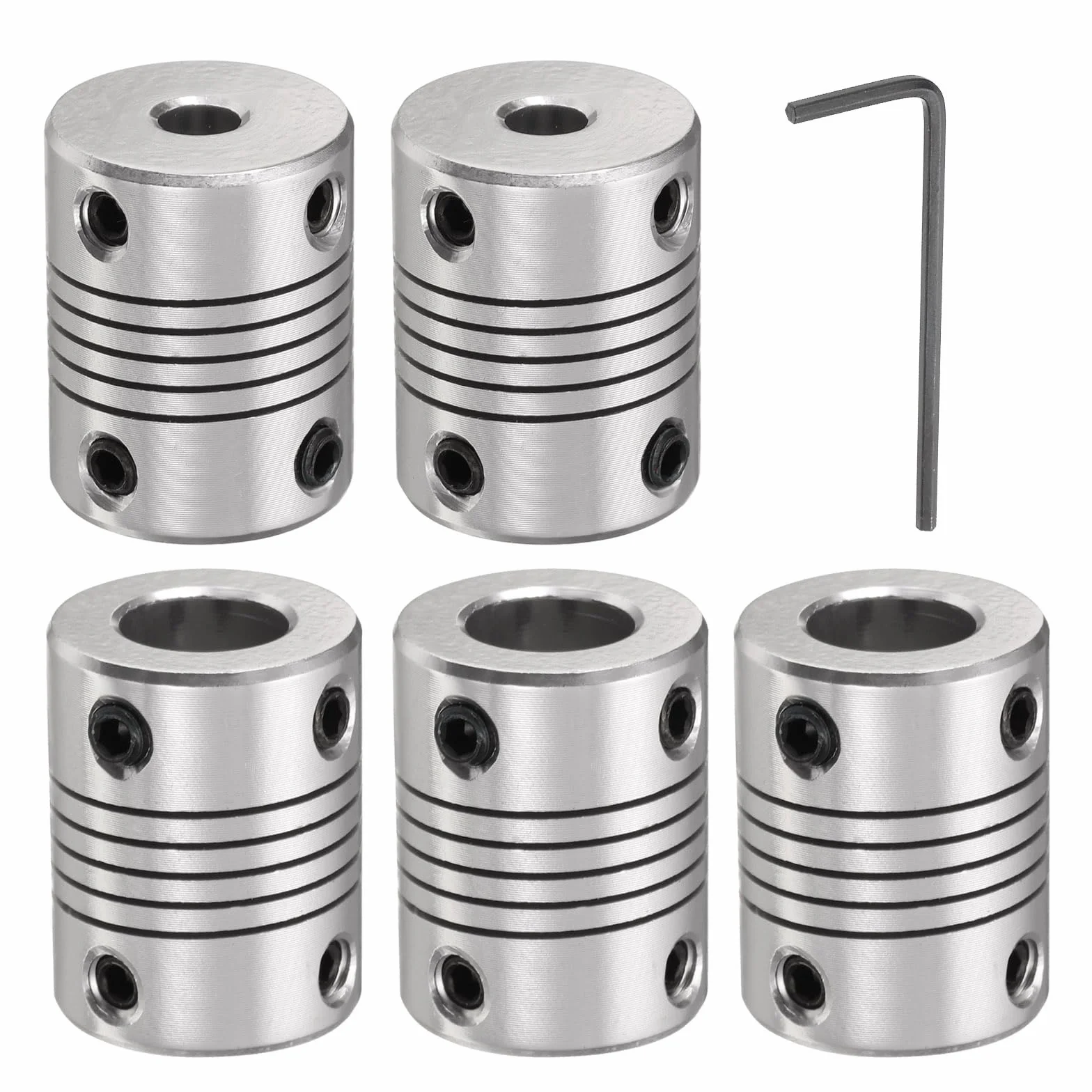 QUARKZMAN Sprzęgło elastyczne 5-10mm, złącze wału silnika krokowego do CNC i drukarki 3D, L25x19mm