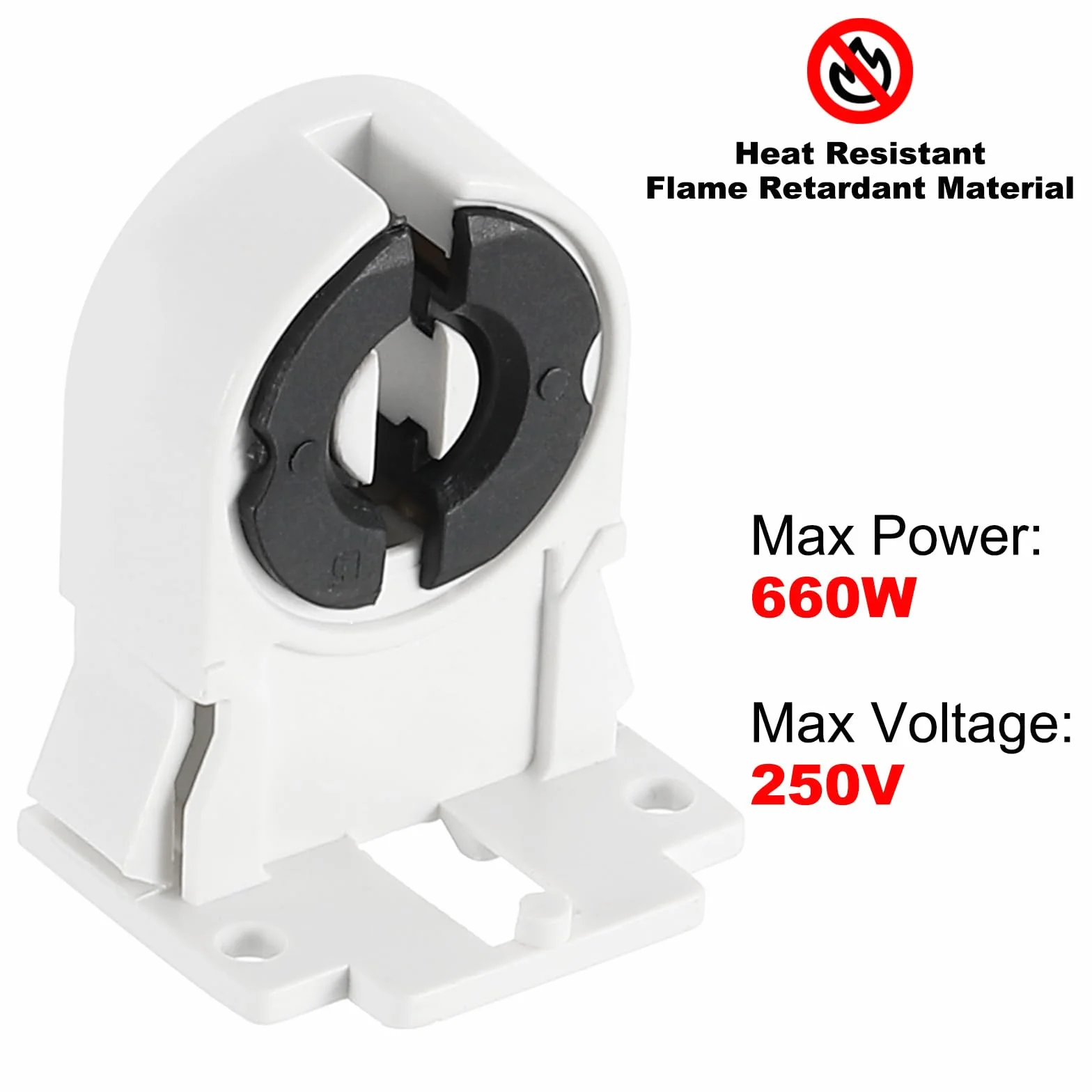 PATIKIL Uchwyt lampy T8, 50 sztuk oprawek G13 do lamp fluorescencyjnych LED, biało-czarny