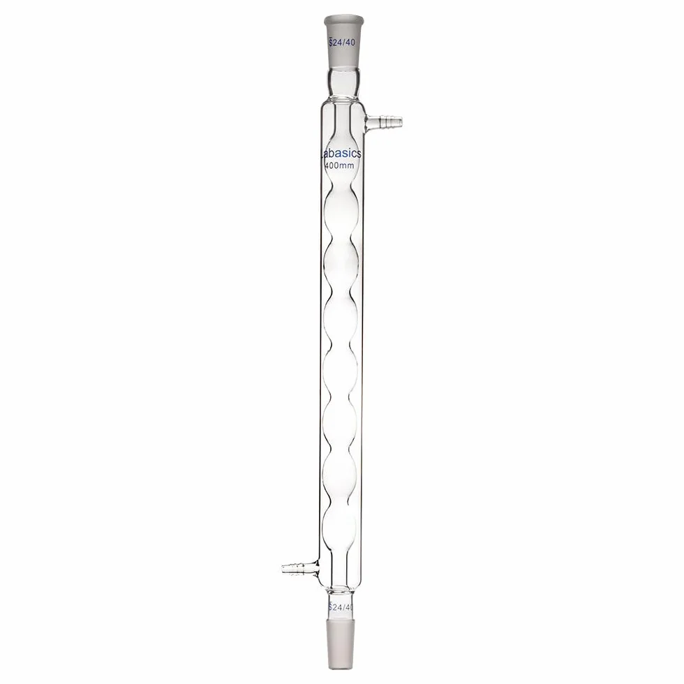 Labasics szkło borokrzemowe Allihn skraplacz ze złączem 24/40 mm długość kurtki laboratoryjnej szklany kondensator