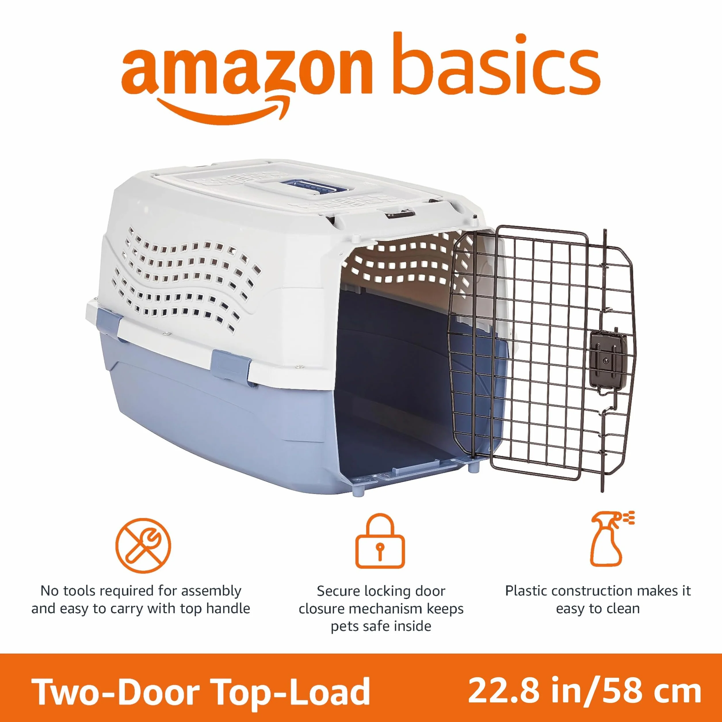 Amazonbasics Transporter, Niebieski/Biały, 58 x 38 x 33 cm