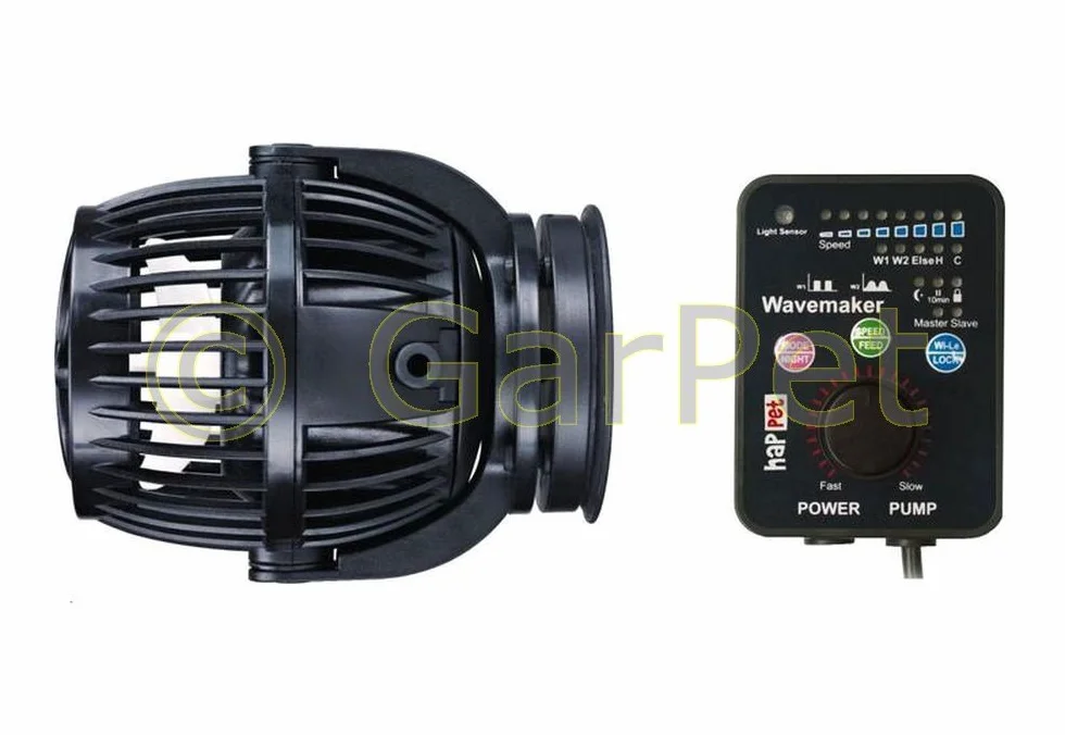 Happet RW pompa głębinowa do akwarium, do wody morskiej, do kontrolera, generator fal RW 15 czarna falowa 13000 l/h do akwarium morskiego – cyrkulacyjna z kontrolerem, 40 W.