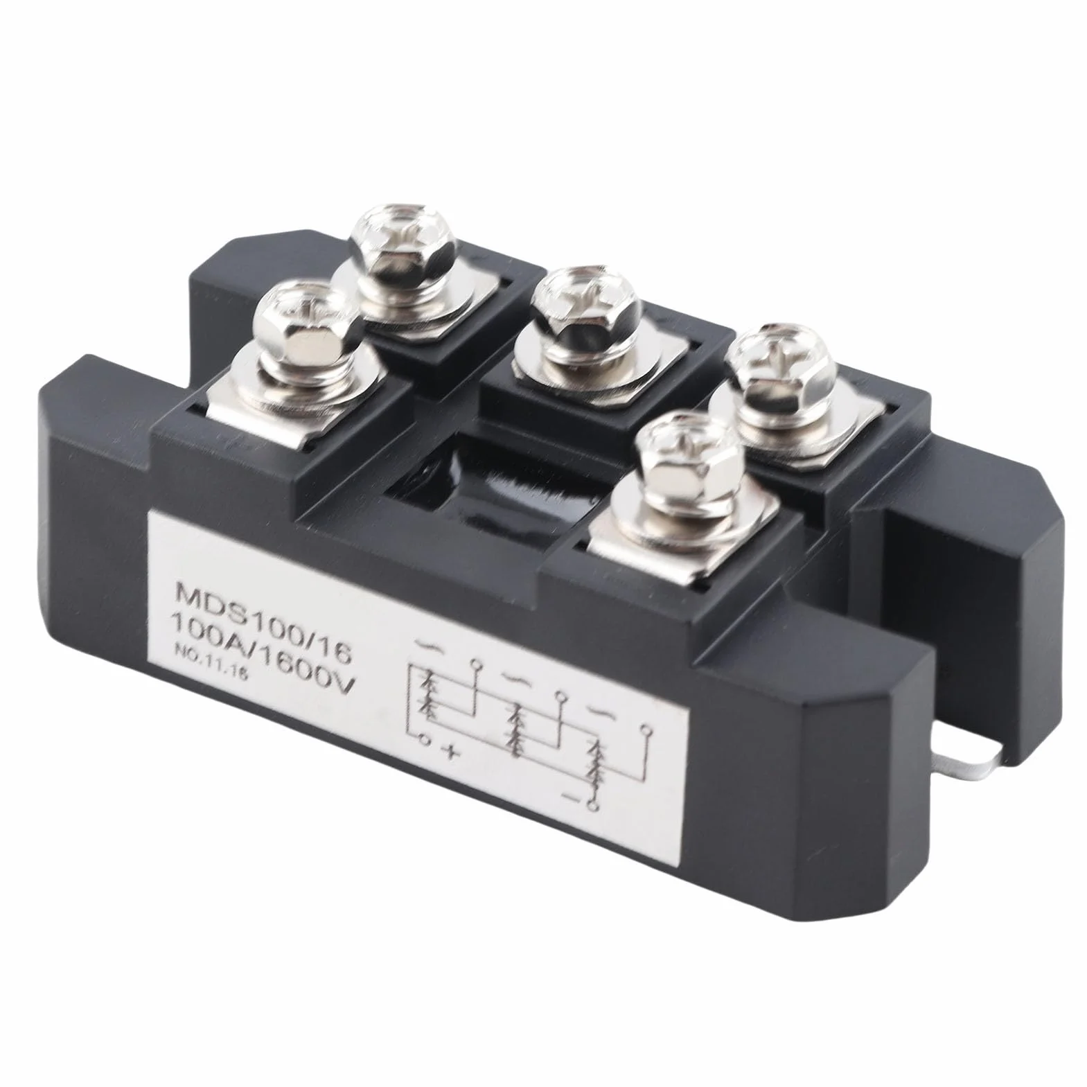 Mostek Prostowniczy Mds-100A 100A Amper 1600V Trójfazowy Diodowy Prostownik Mostkowy Pełnookresowy Moduł Krzemowej Diody Wysokowydajna 5-Pinowa Dioda Prostownicza Mostka