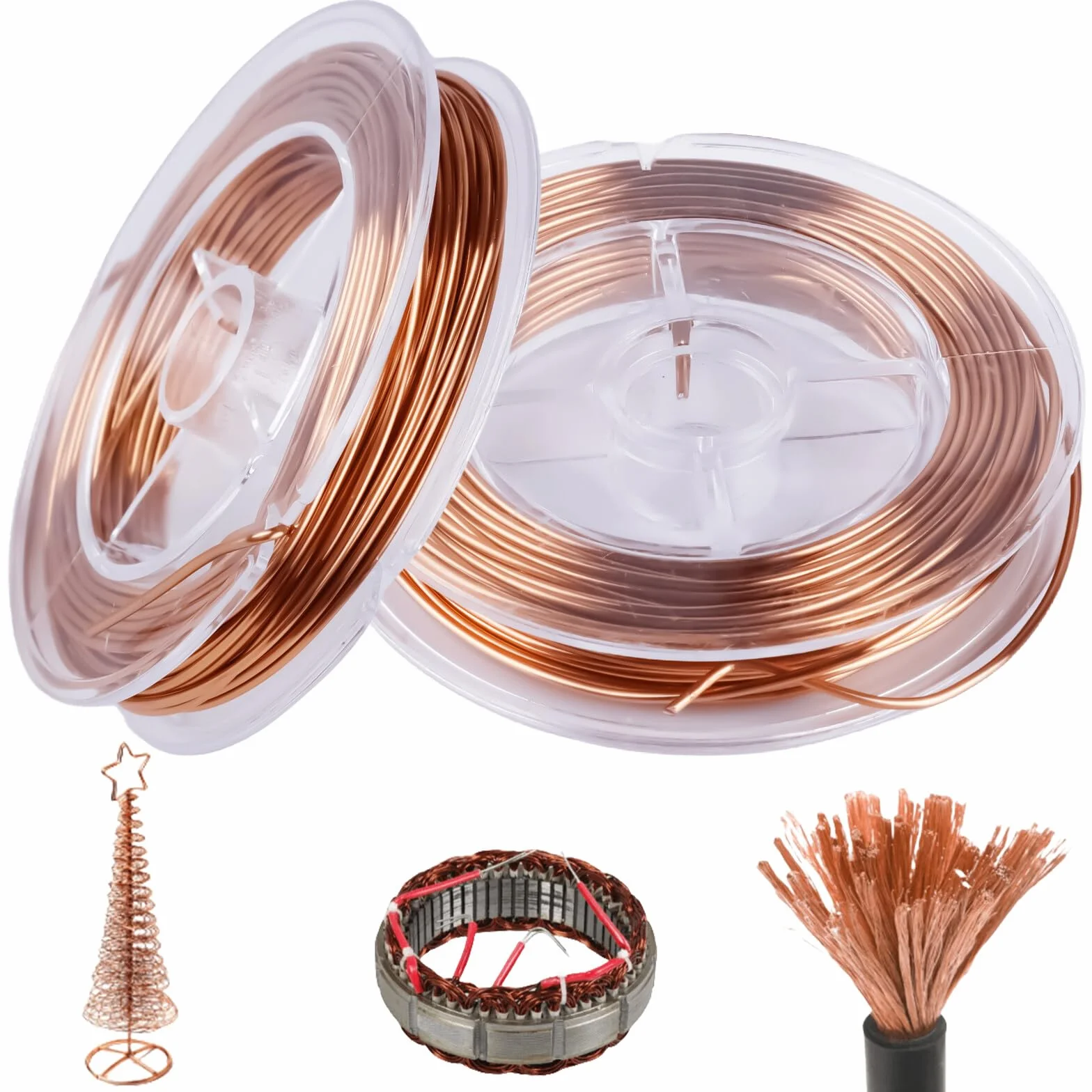 2 Rolki Drutu Miedzianego, 1 mm x 10 m, Czysty i Izolowany Drut Magnetyczny Do Produkcji Silnika Elektromagnetycznego, Ogrodu, Roślin i Warzyw