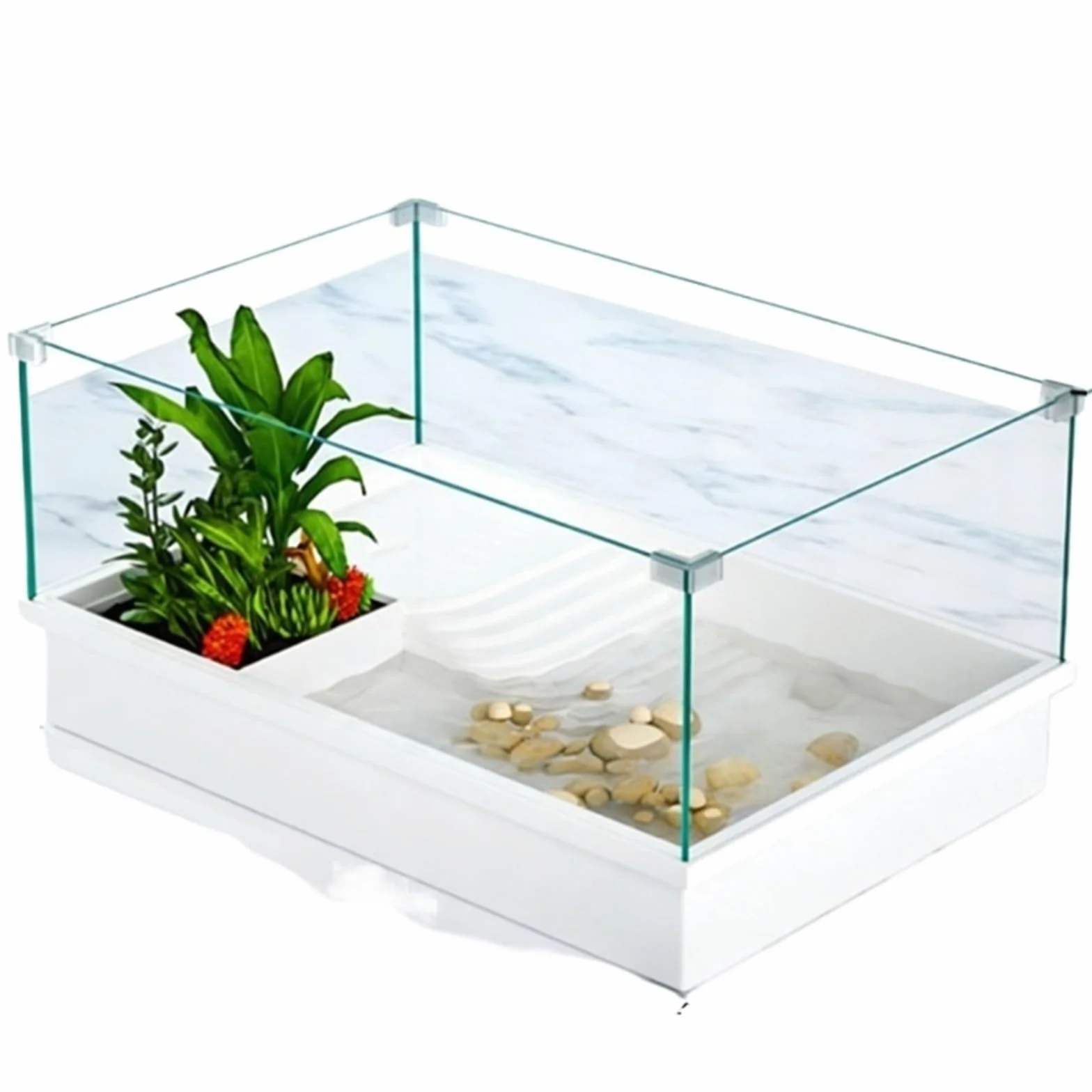 Siedlisko terrarium Zbiornik do hodowli żółwi użytku domowego, platforma suszenia na słońcu. Osłona platformy wspinaczkowej Terrarium akwariowe