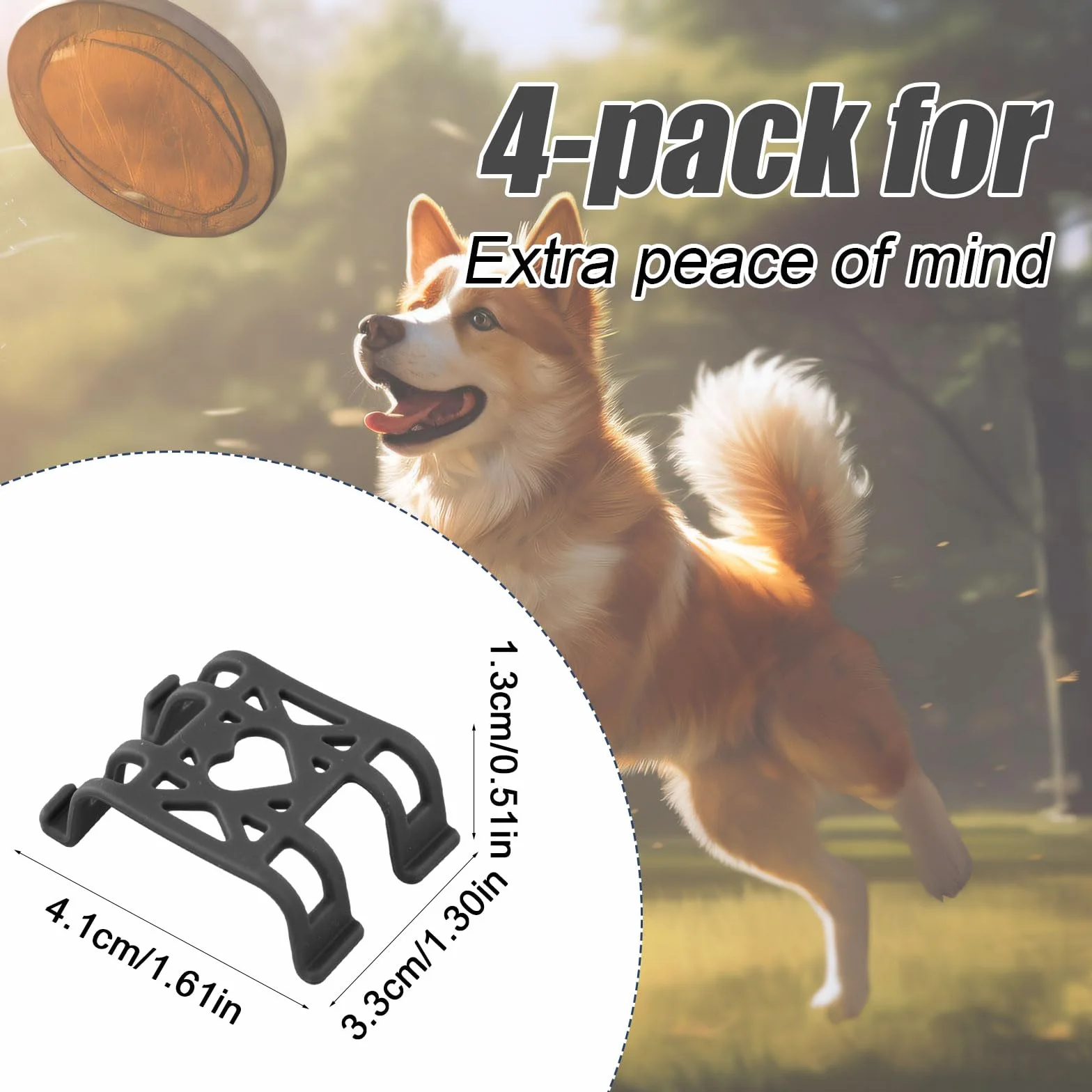 4st Tracker Bevestigingsclips, GPS Hond Tracker Siliconen Clips Tracker Accessoires voor Vervanging van de Hond Activiteit Tracker (Czarny)