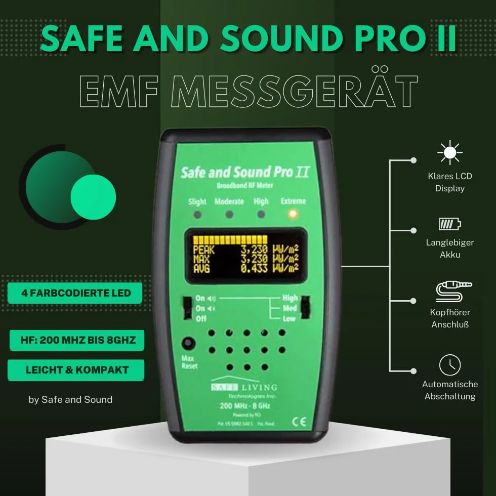Safe & Sound Pro II detektor RF pomiar promieniowania elektromagnetycznego miernik EMF