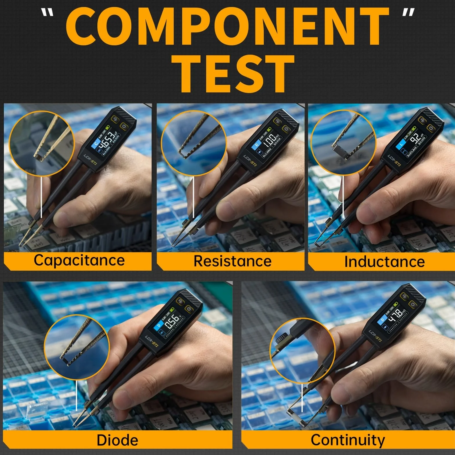 DEWIN LCR-ST1 Smart Tweezer Bridge Kit, cyfrowy tester komponentów