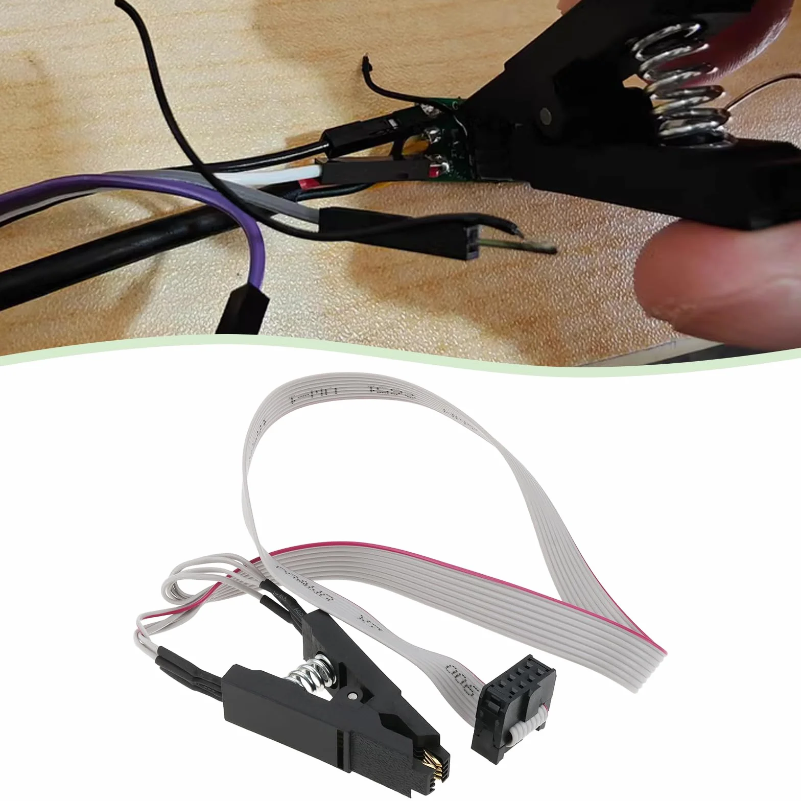 OTOTEC 1 zestaw SOIC SOIC8 SOP8 8-pinowy klips testowy z konwerterem programatora płytki drukowanej, kompatybilny z programowaniem w obwodzie wewnętrznym EEPROM