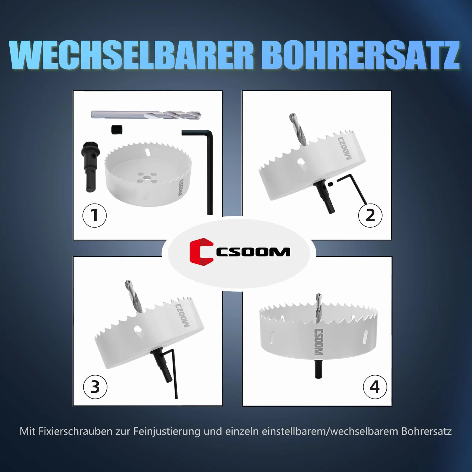 CSOOM 20mm M42 Bimetalowa otwornica do drewna, tworzywa, płyty g-k i blachy
